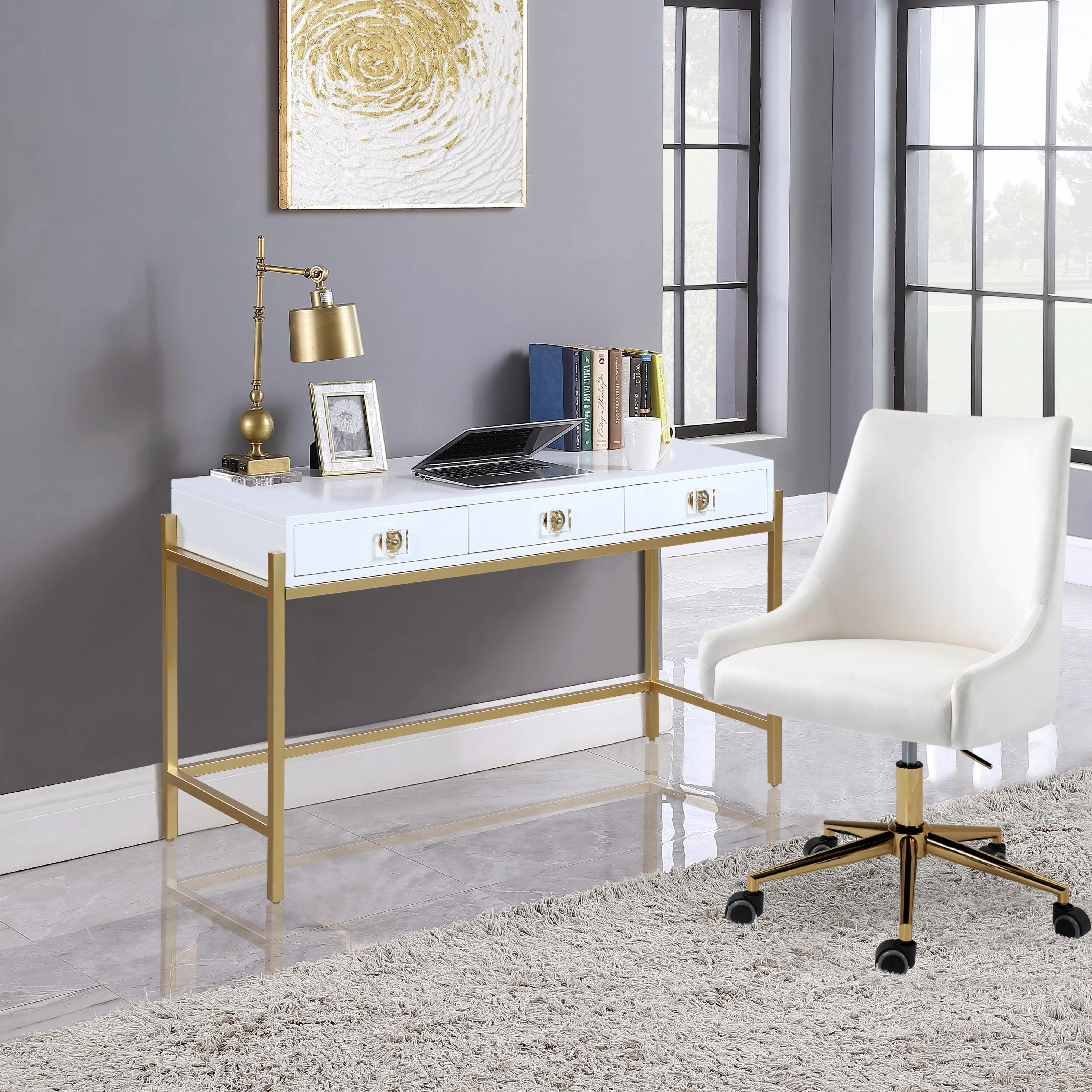 Abigail White / Gold Desk/Console - Image 2