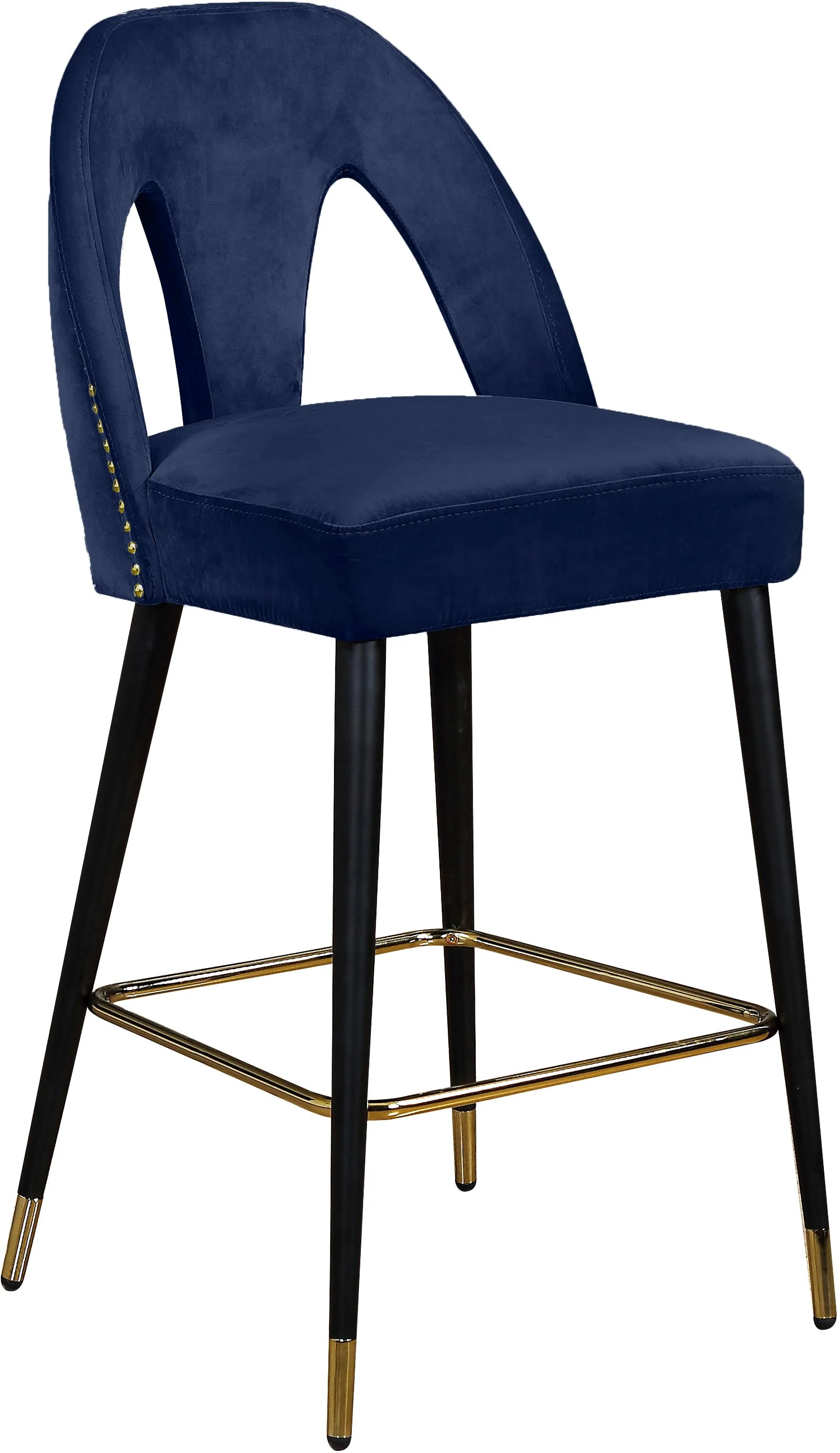 Akoya Navy Velvet Stool - Image 3