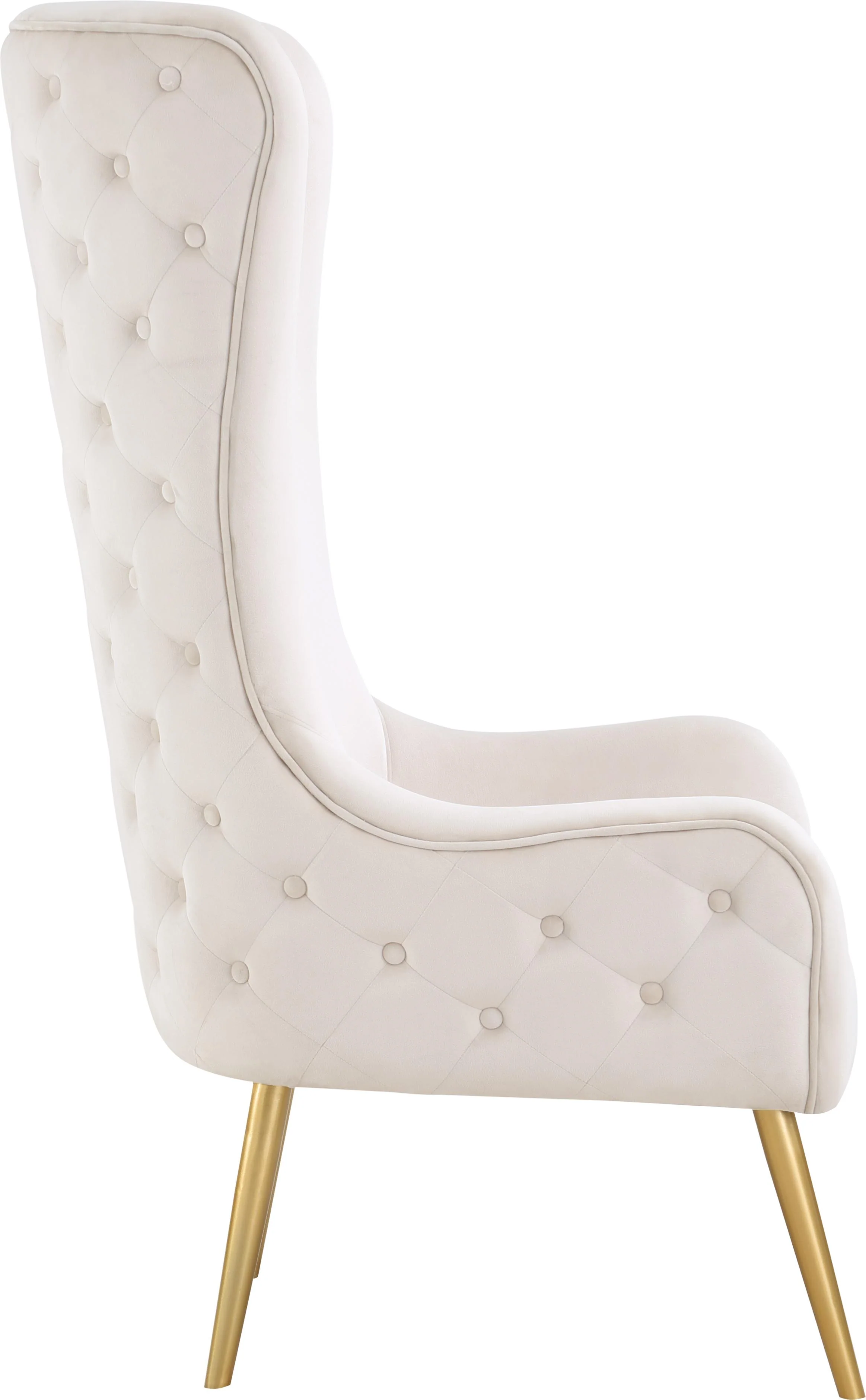Alexander Cream Velvet Accent Chair - Image 4