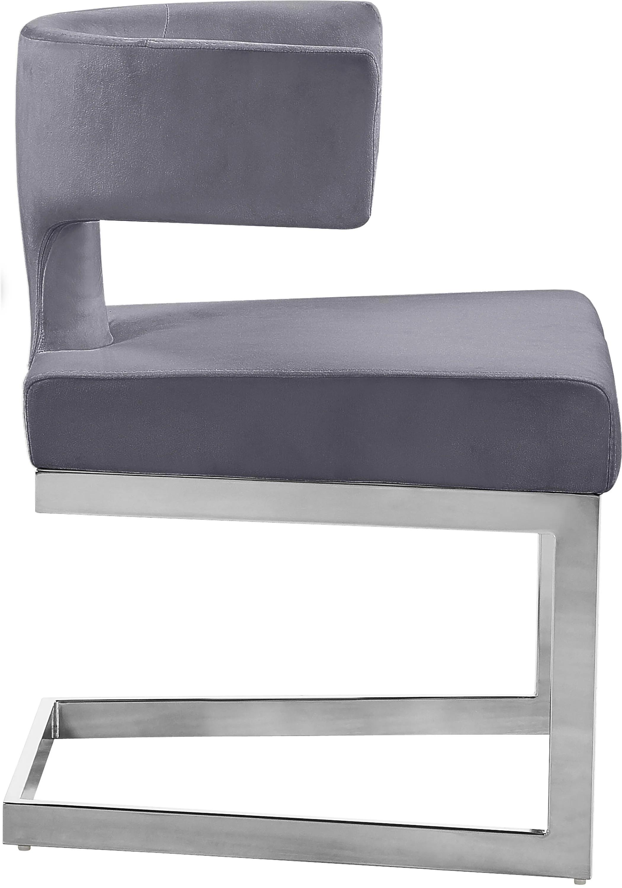 Alexandra Grey Velvet Dining Chair - Image 10