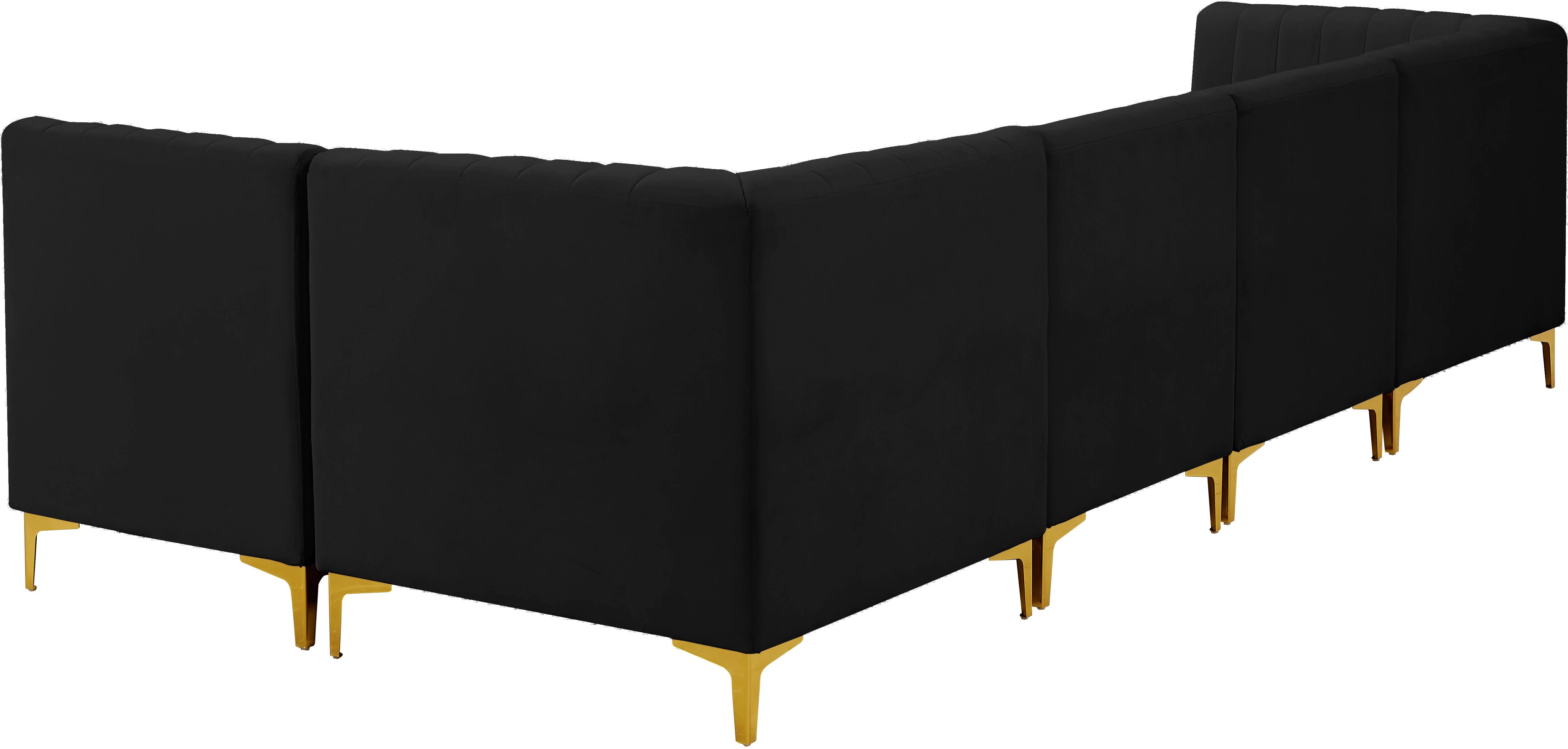 Alina Black Velvet Modular Sectional - Image 21
