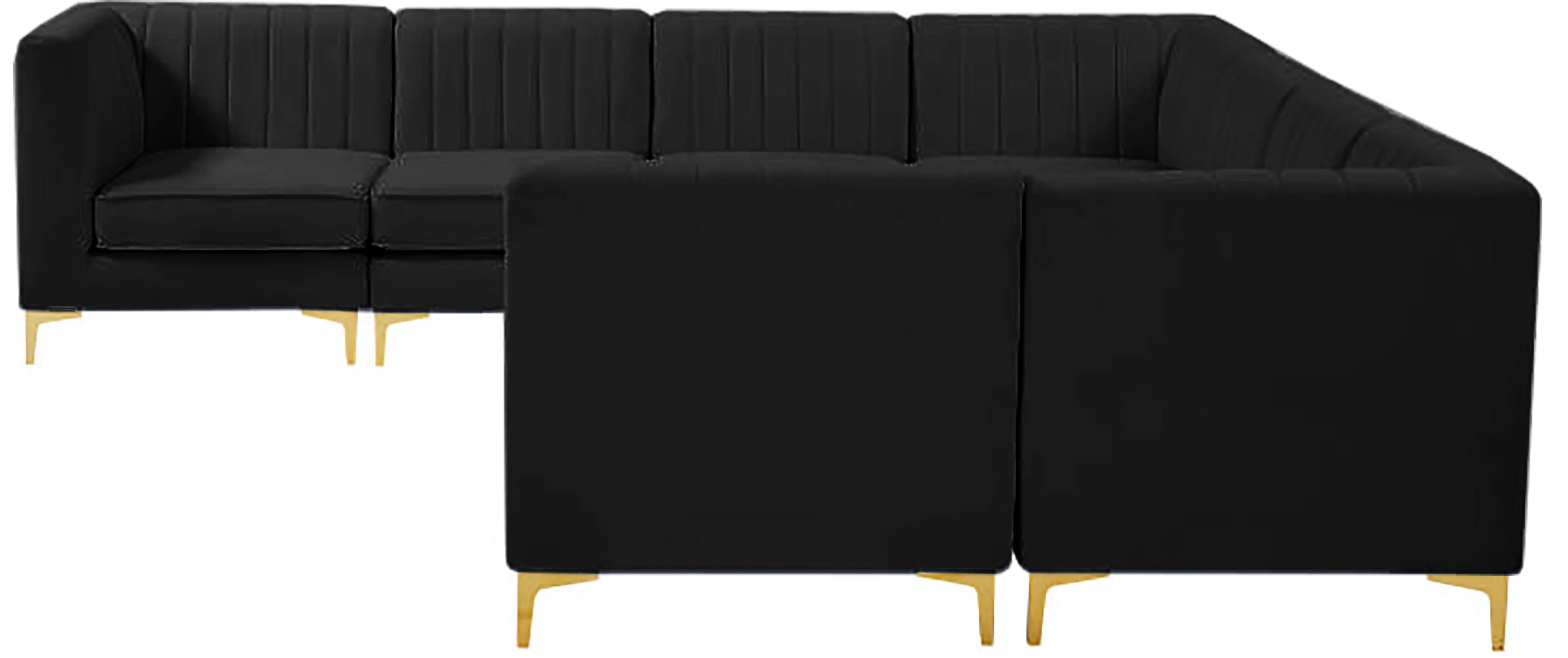 Alina Black Velvet Modular Sectional - Image 55