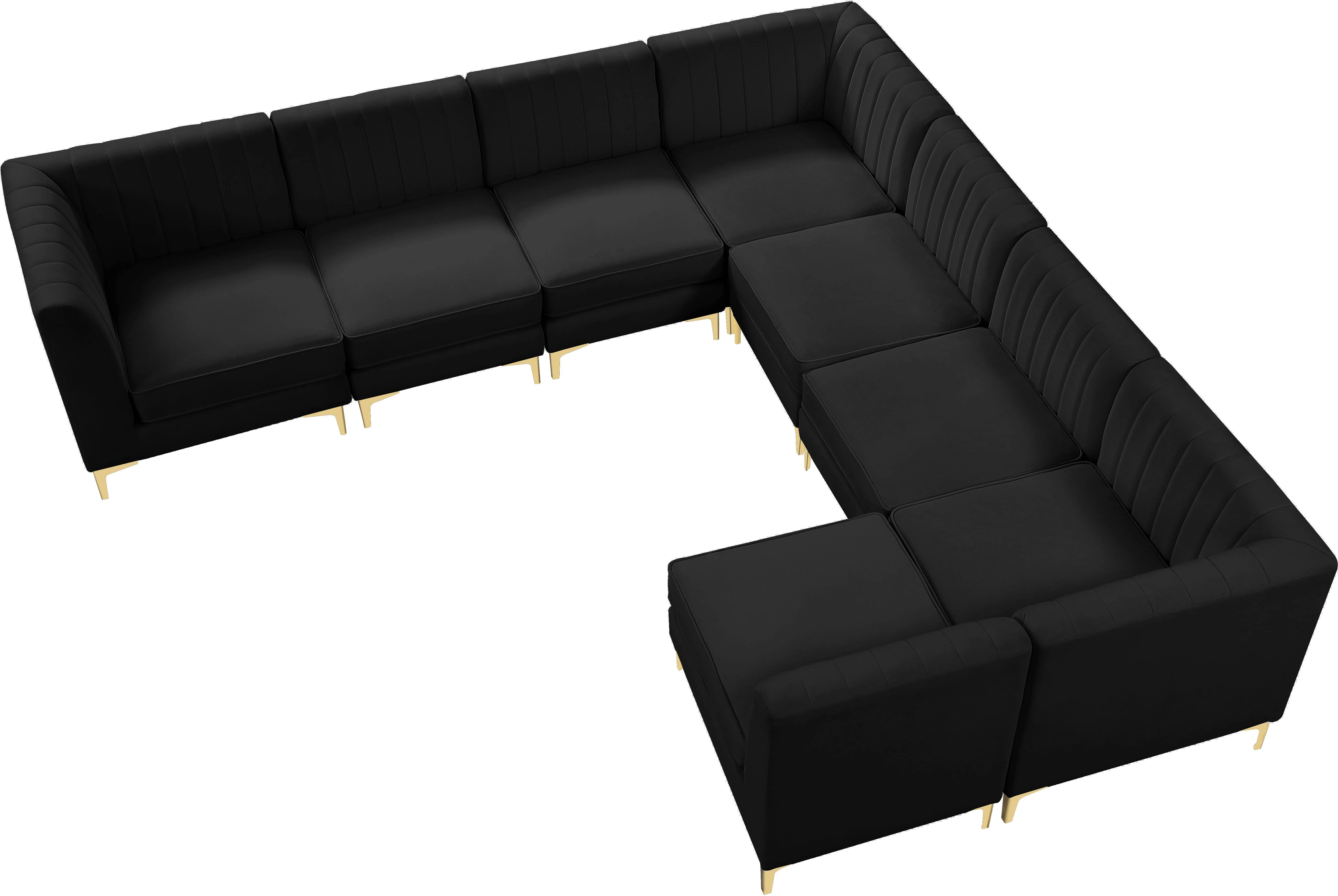 Alina Black Velvet Modular Sectional - Image 57
