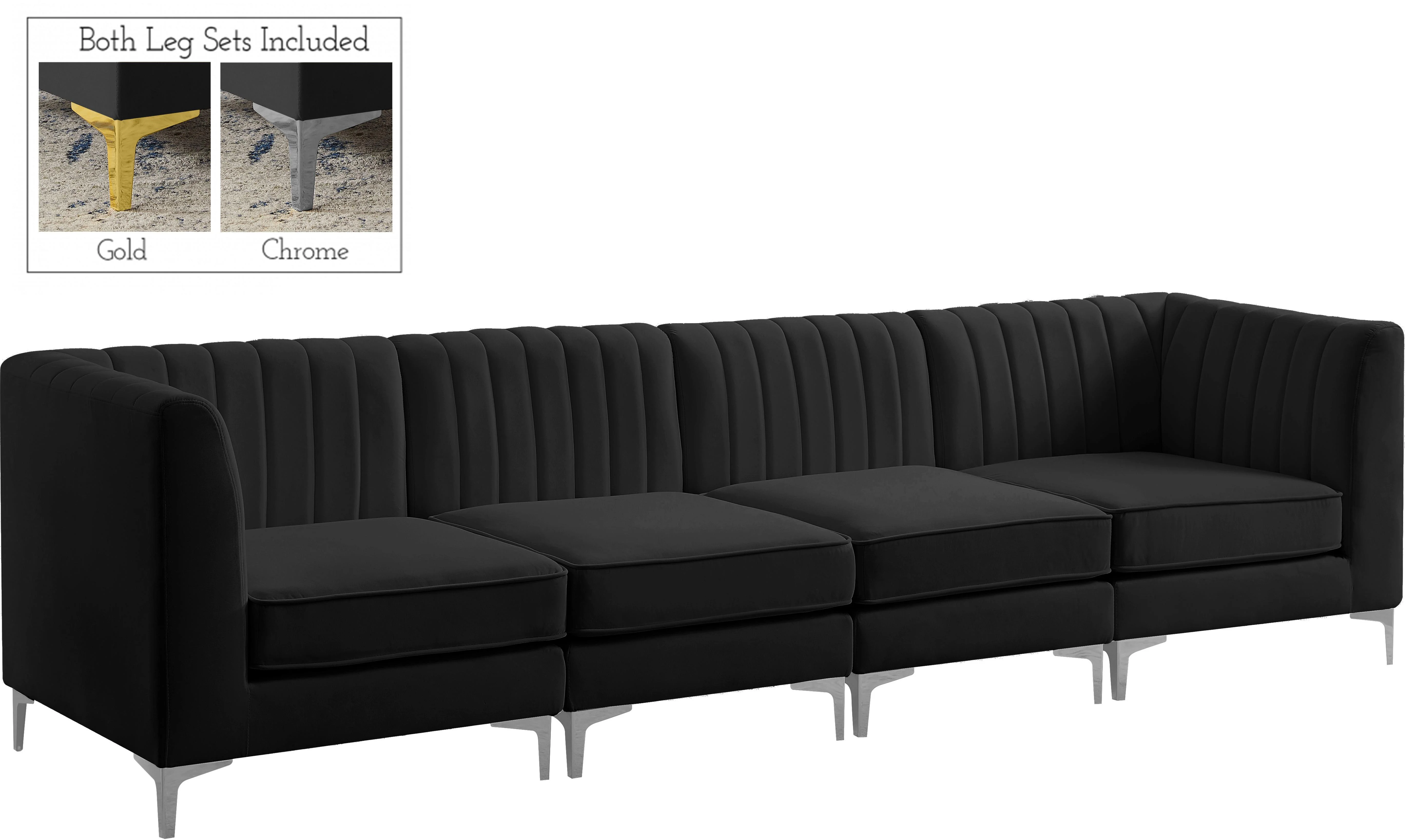 Alina Black Velvet Modular Sofa - Image 2