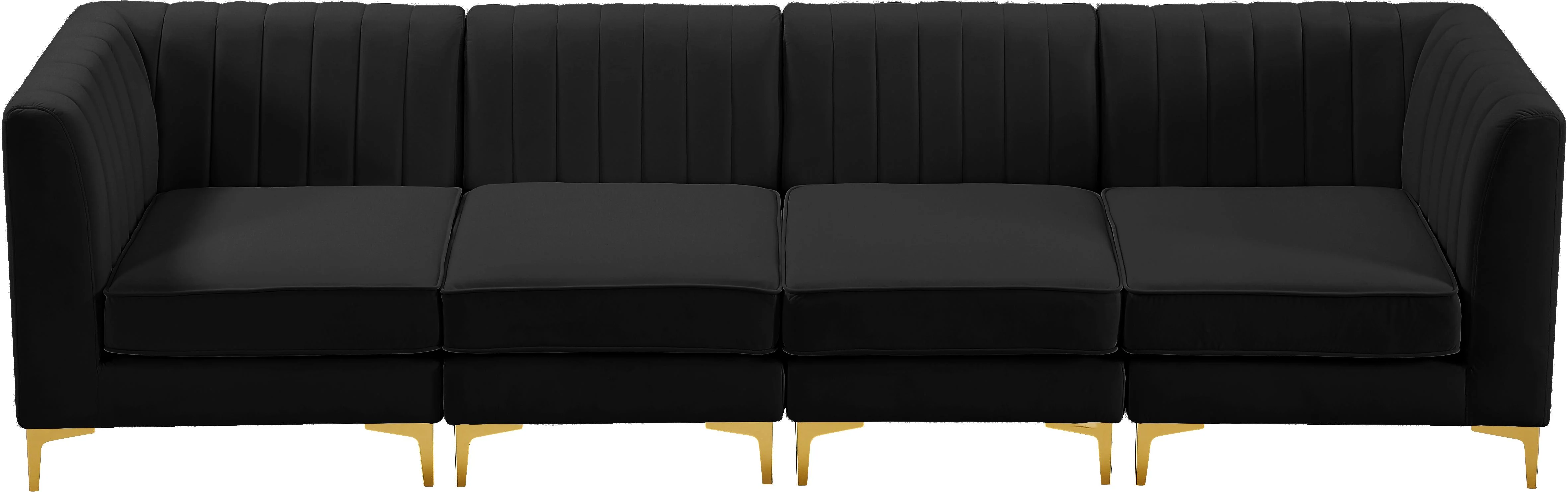 Alina Black Velvet Modular Sofa - Image 7