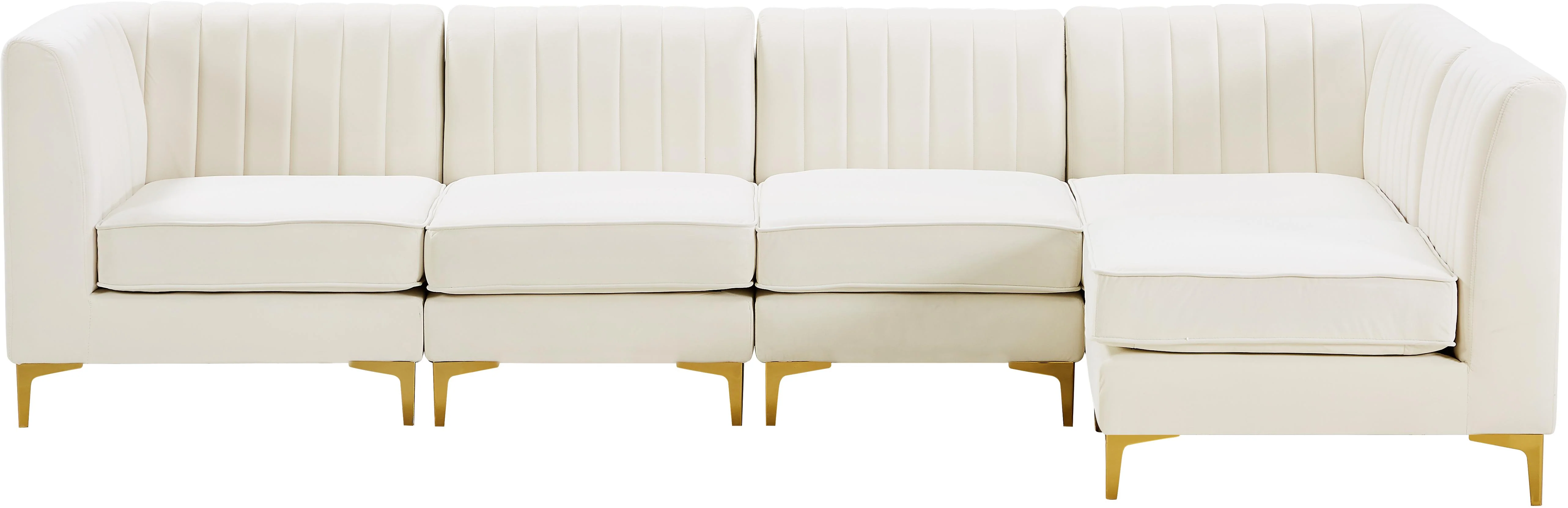 Alina Cream Velvet Modular Sectional - Image 22