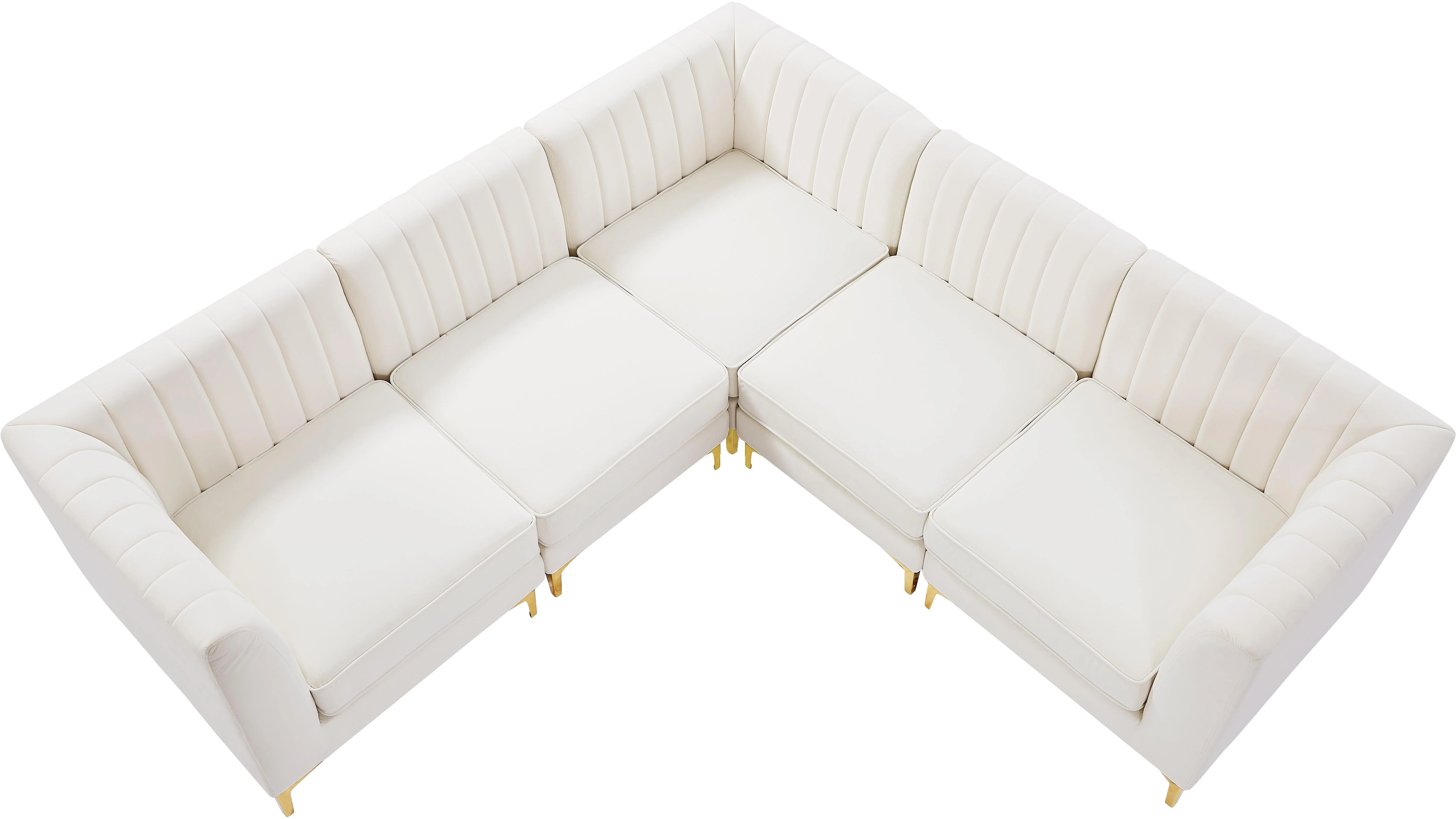 Alina Cream Velvet Modular Sectional - Image 28