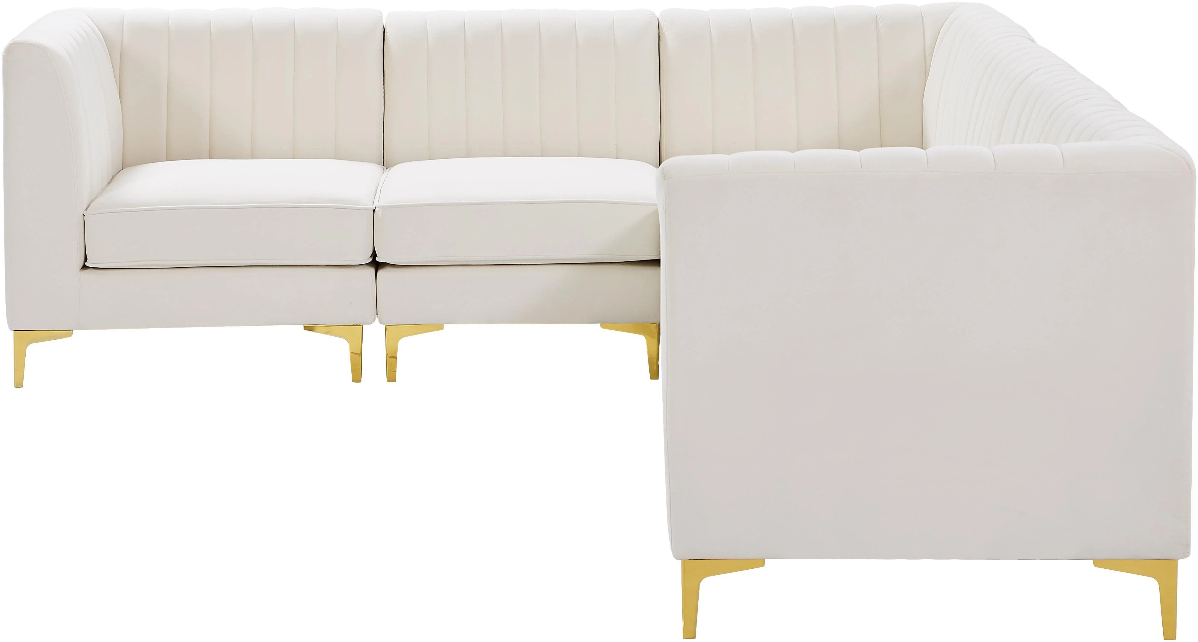 Alina Cream Velvet Modular Sectional - Image 37