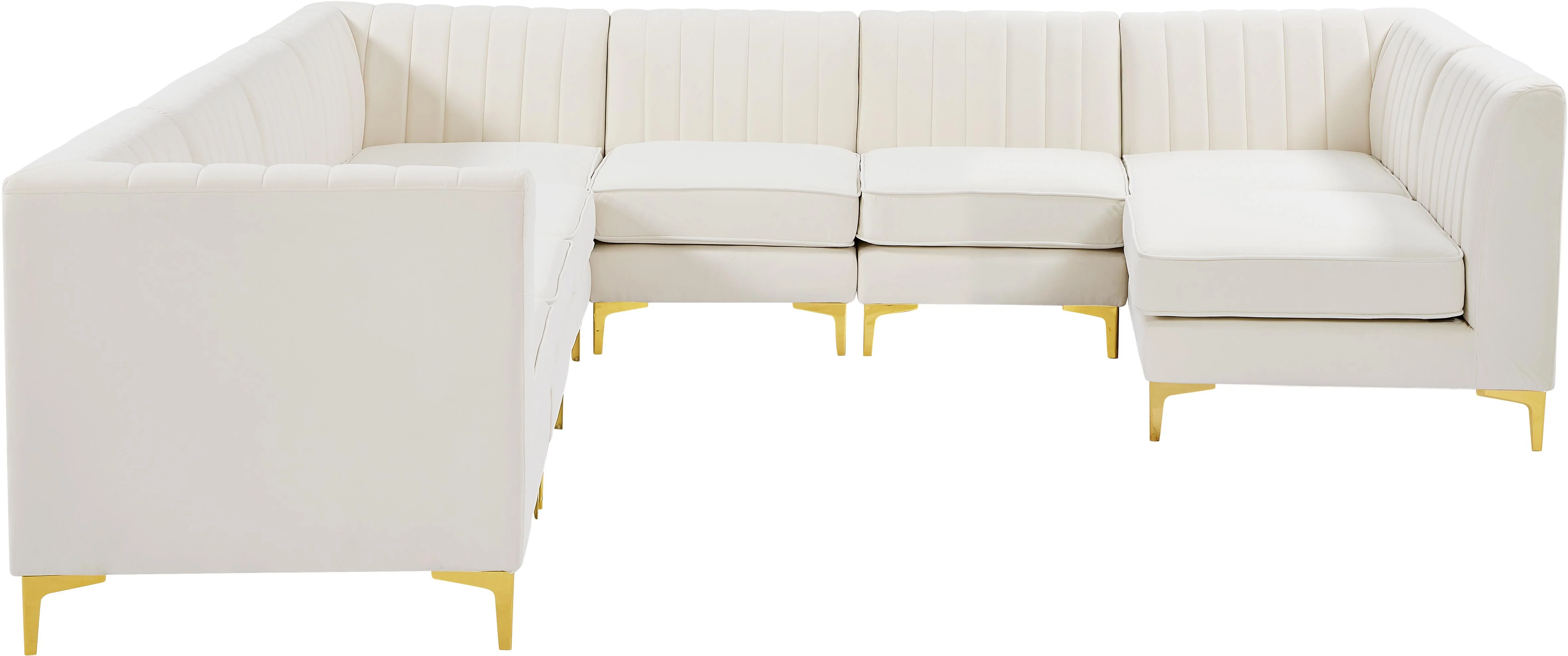 Alina Cream Velvet Modular Sectional - Image 55