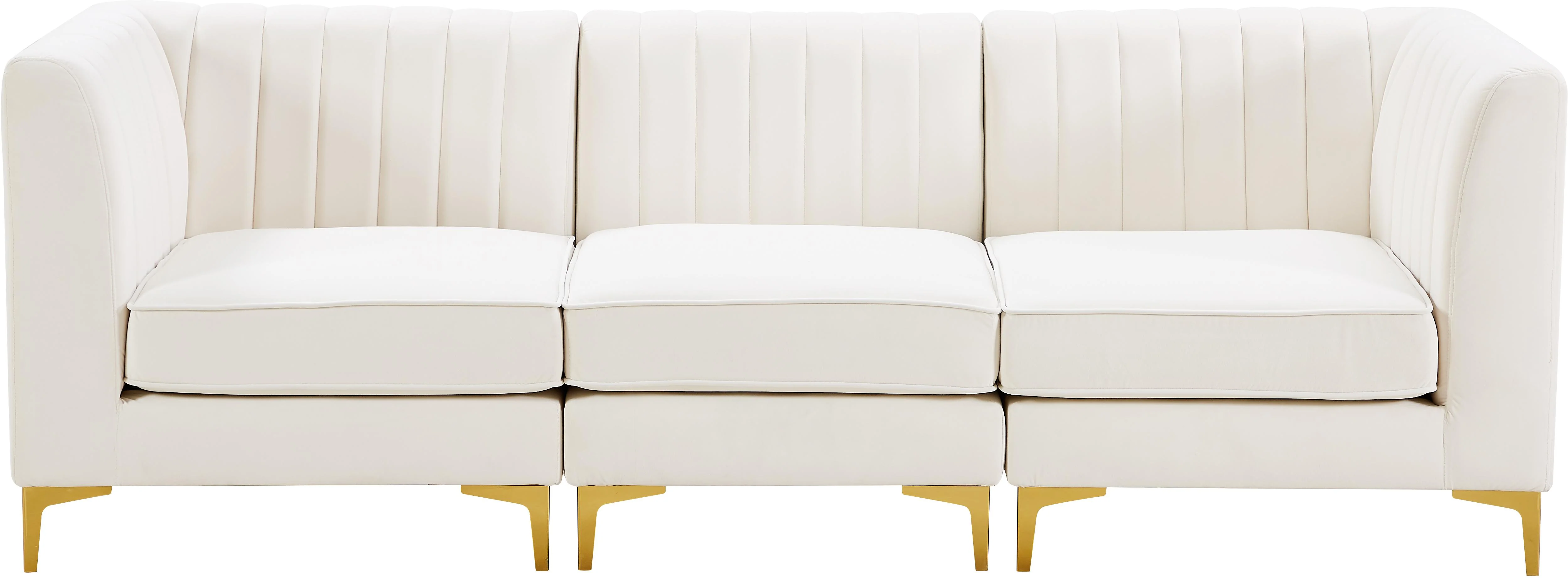 Alina Cream Velvet Modular Sofa - Image 22