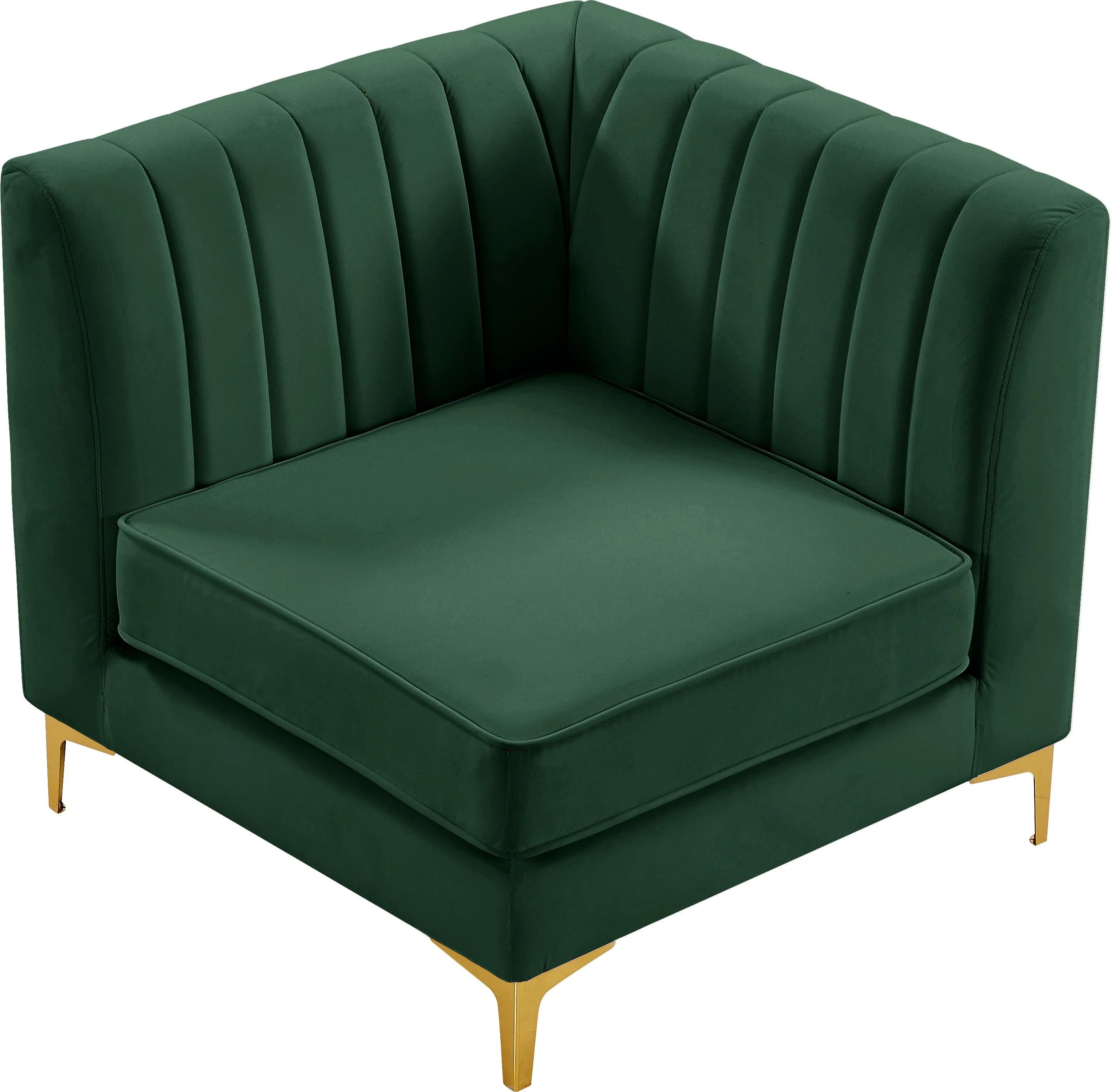 Alina Green Velvet Corner Chair - Image 6
