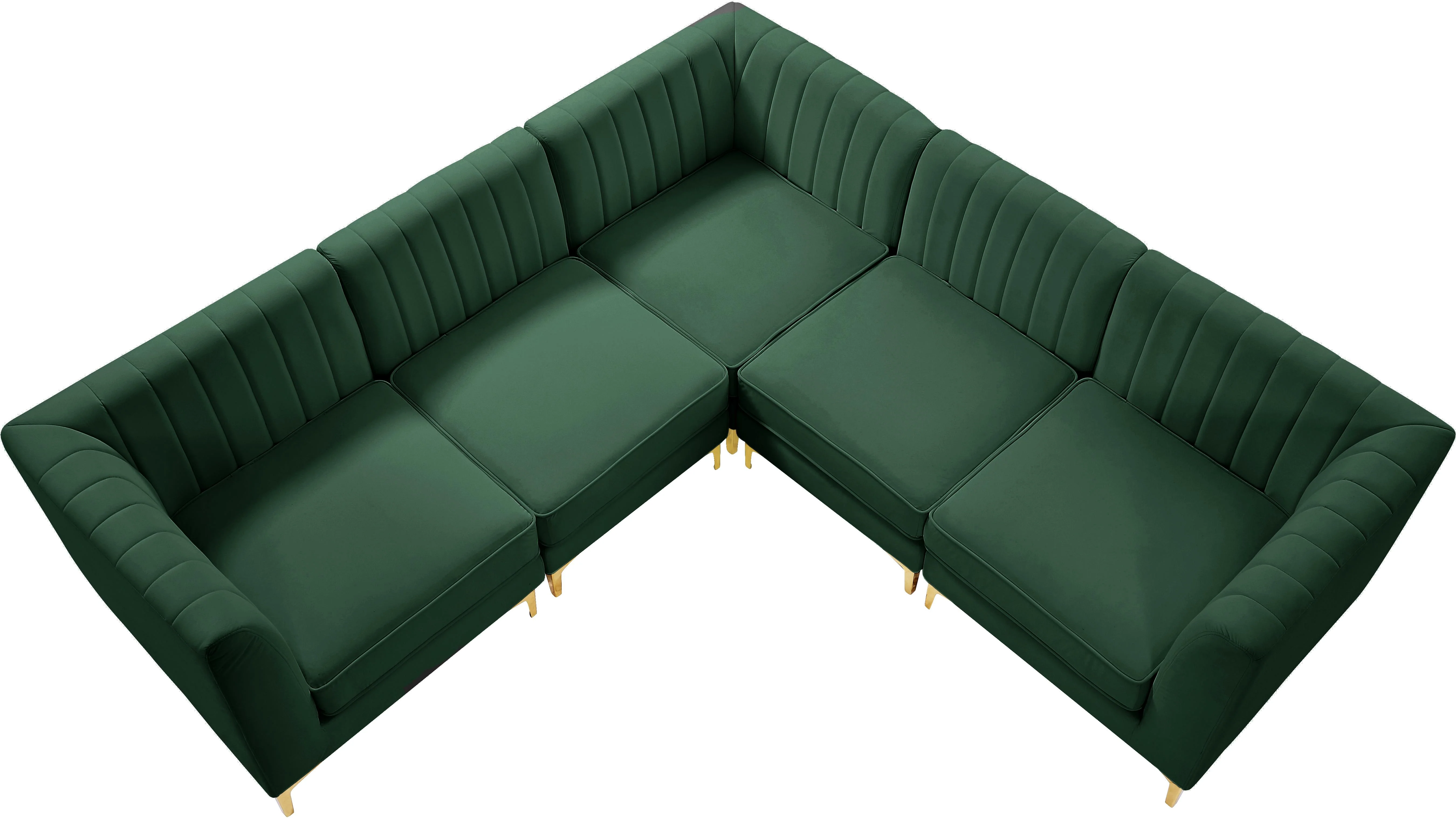 Alina Green Velvet Modular Sectional - Image 52