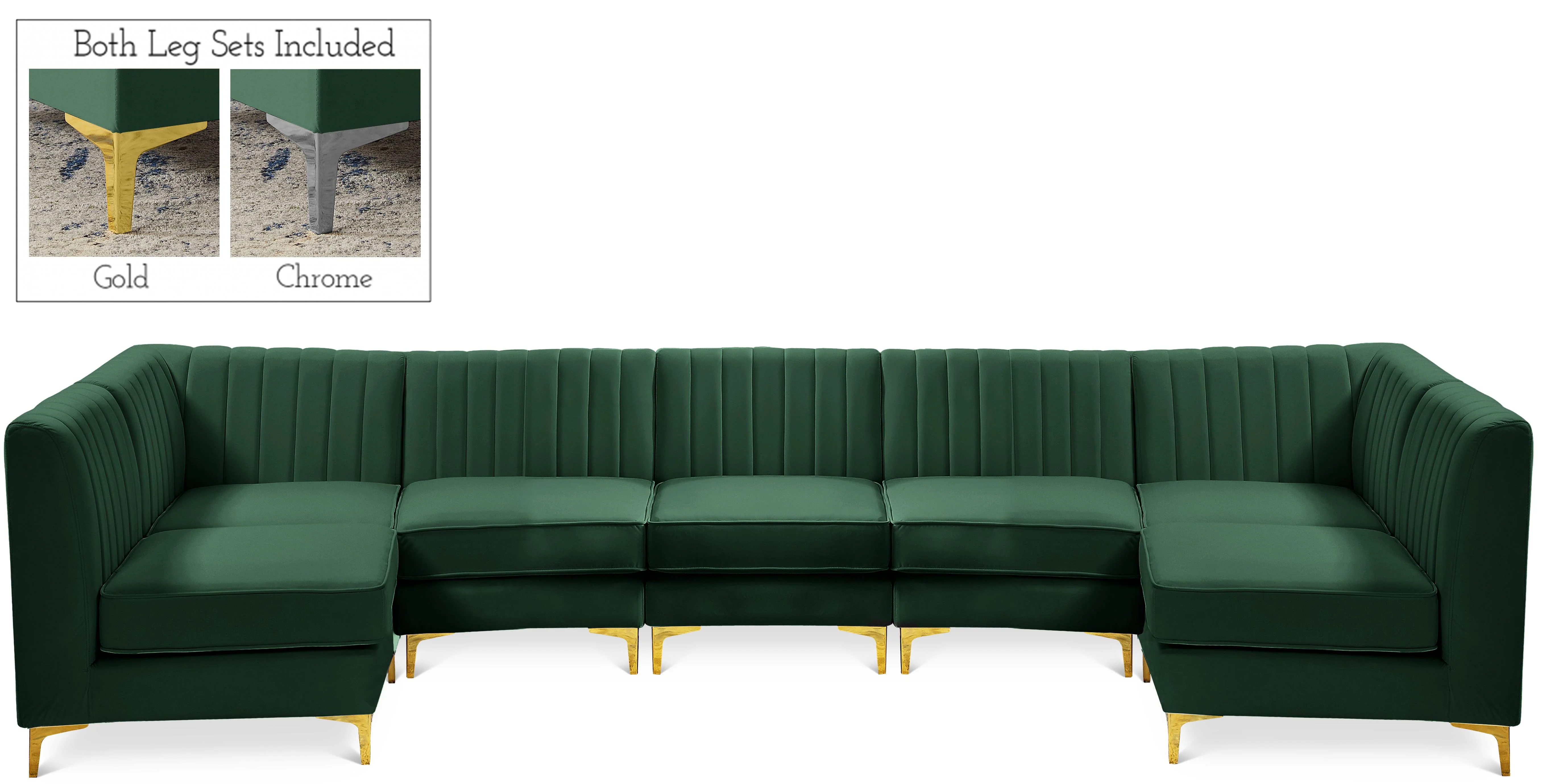 Alina Green Velvet Modular Sectional - Image 69
