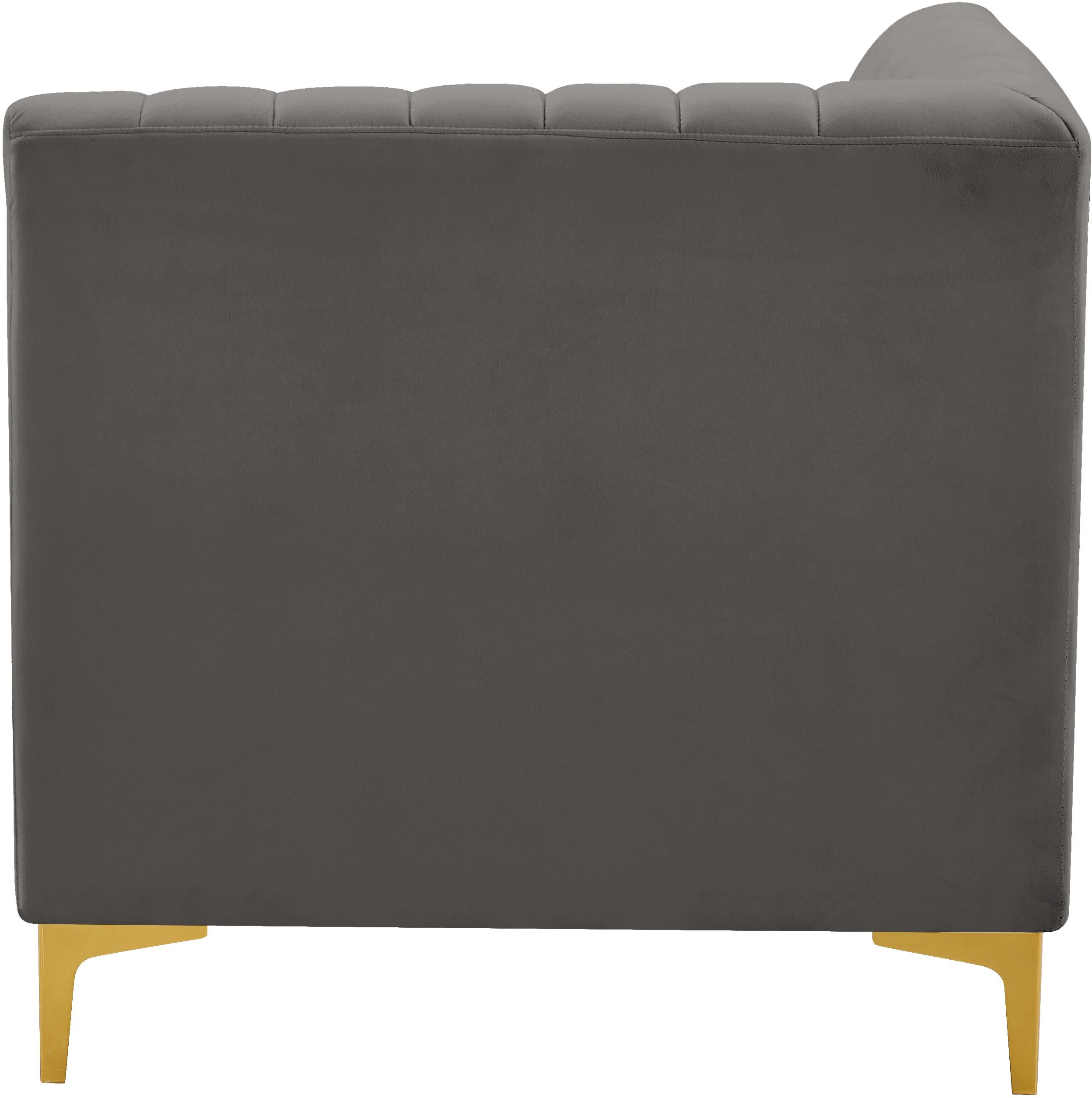 Alina Grey Velvet Corner Chair - Image 8