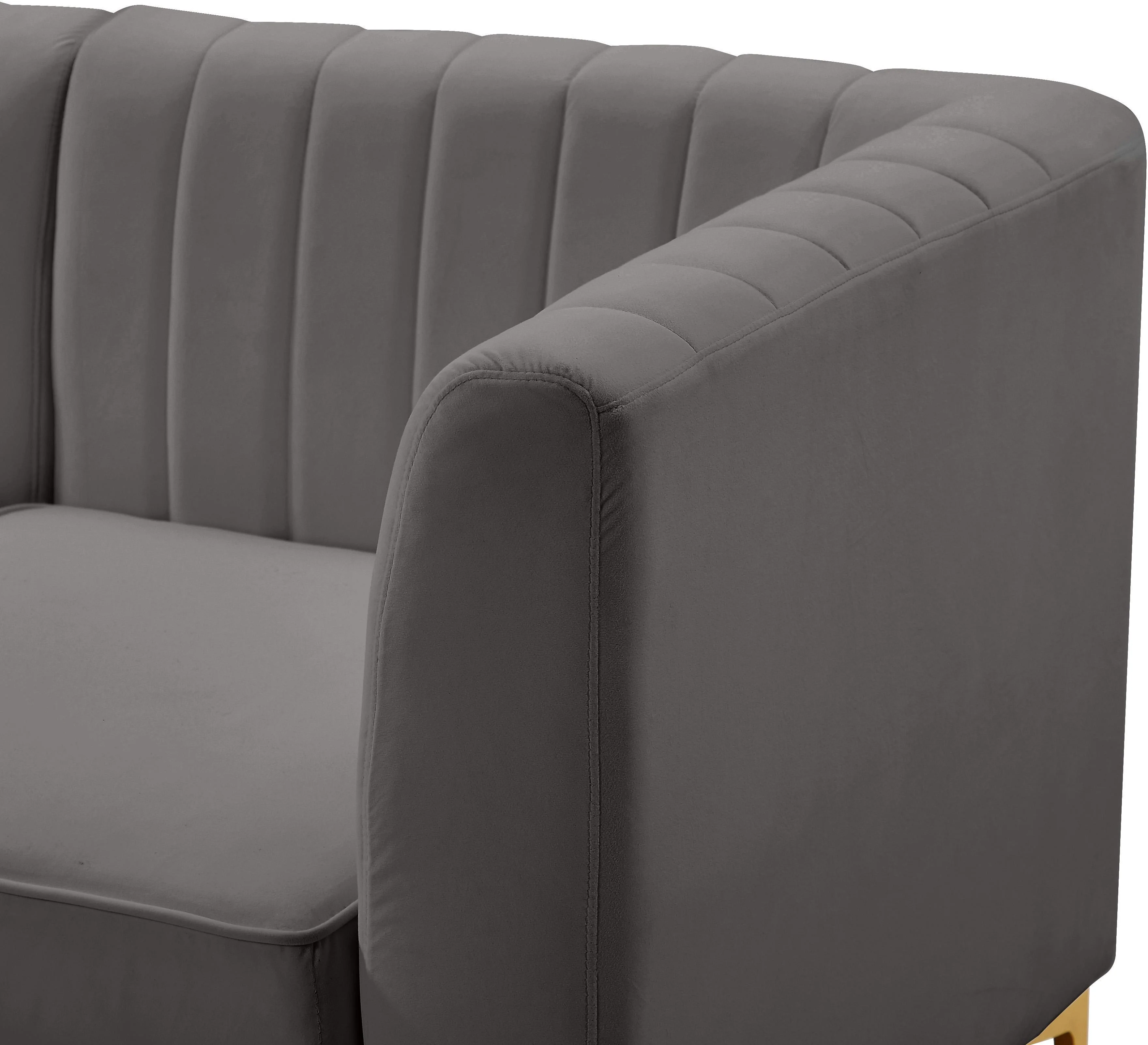 Alina Grey Velvet Modular Sectional - Image 16
