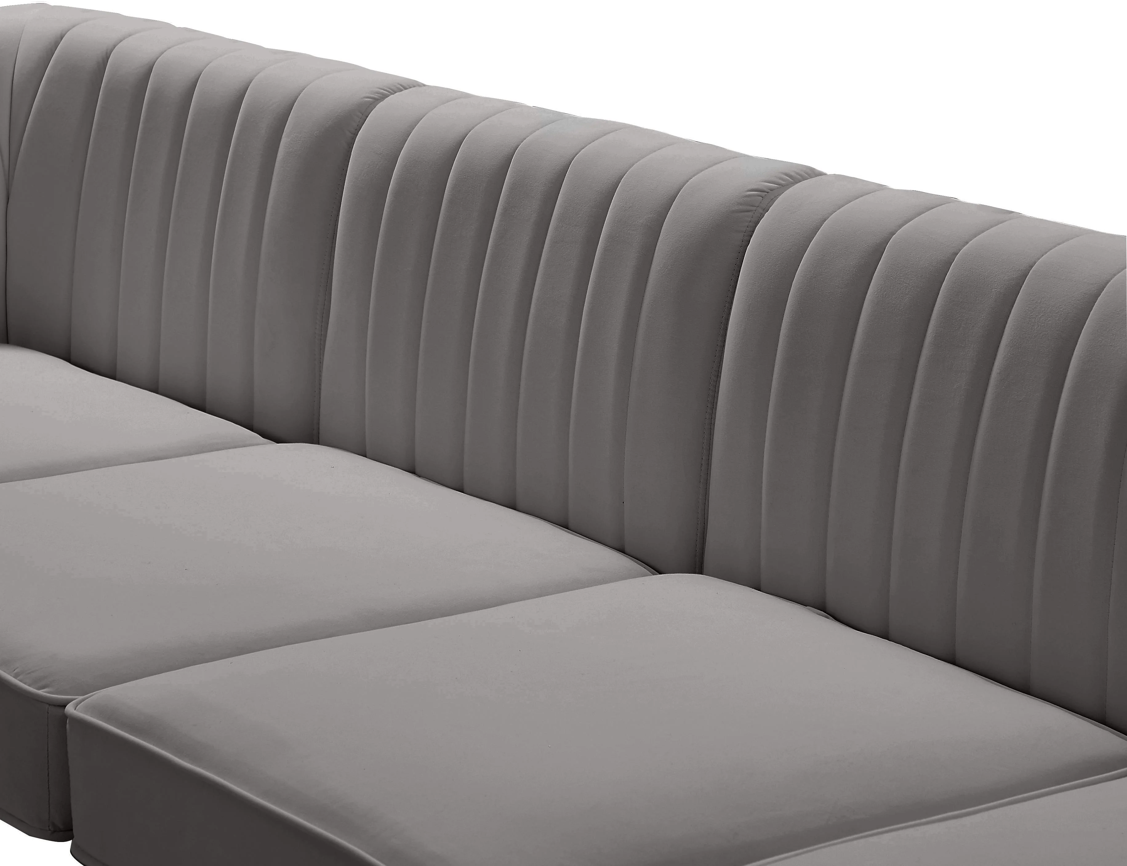 Alina Grey Velvet Modular Sectional - Image 44