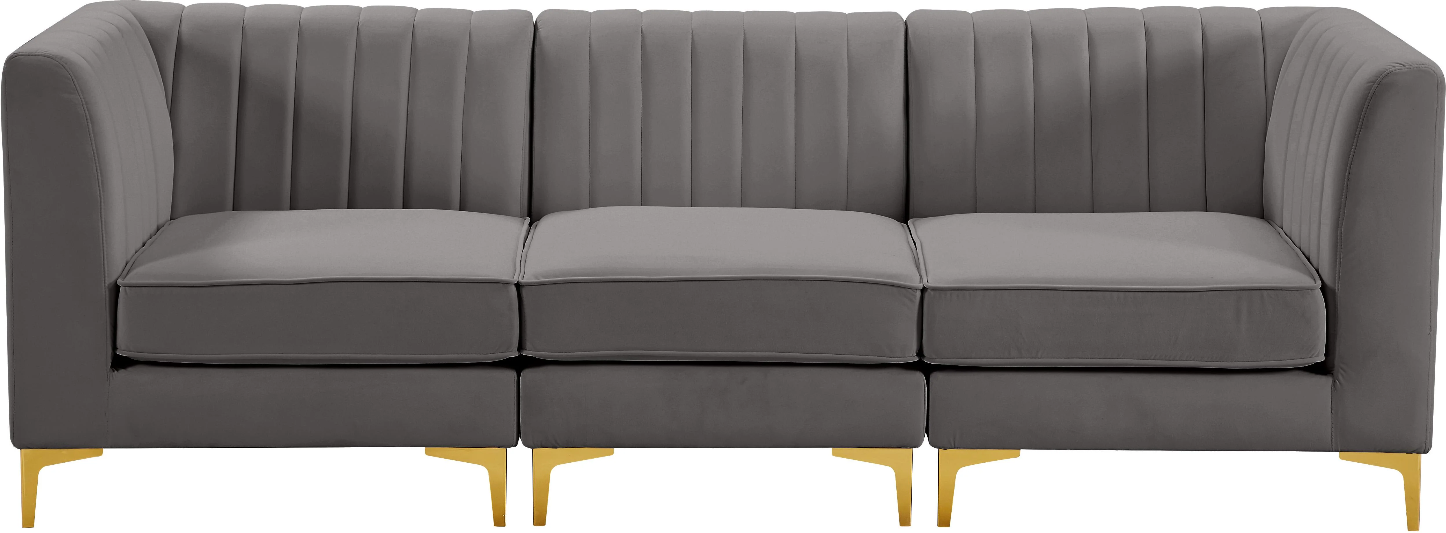 Alina Grey Velvet Modular Sofa - Image 22