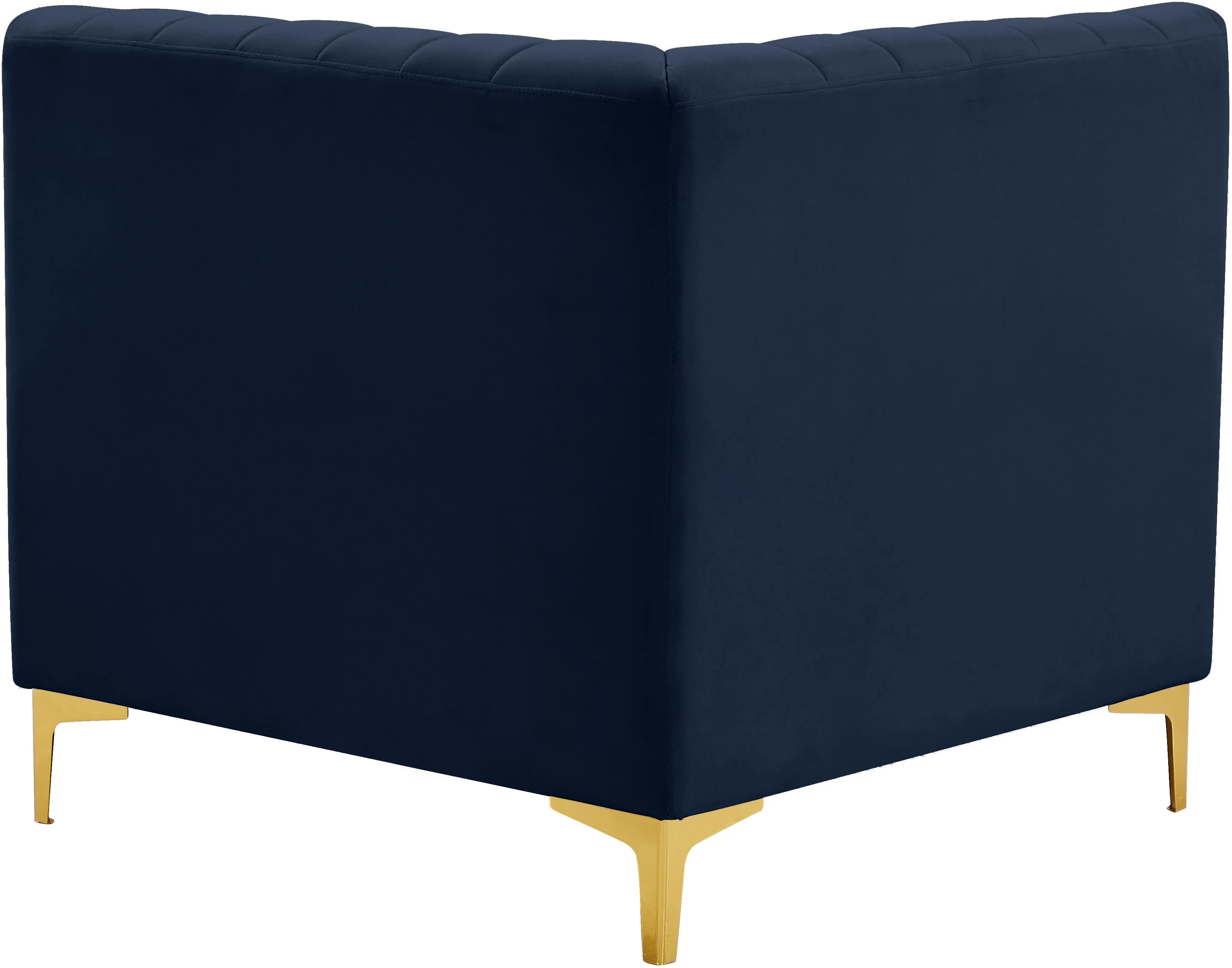 Alina Navy Velvet Corner Chair - Image 5