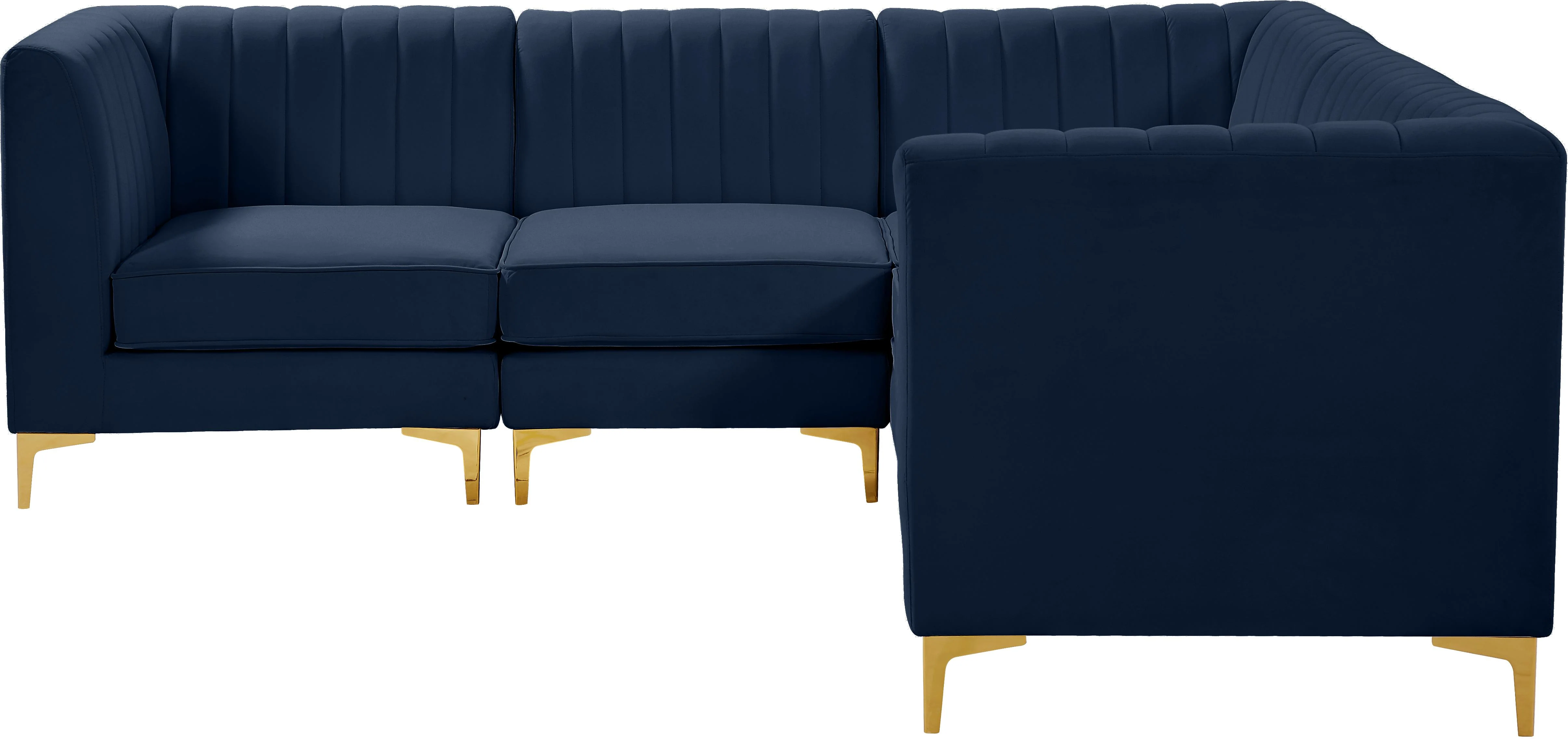 Alina Navy Velvet Modular Sectional - Image 29