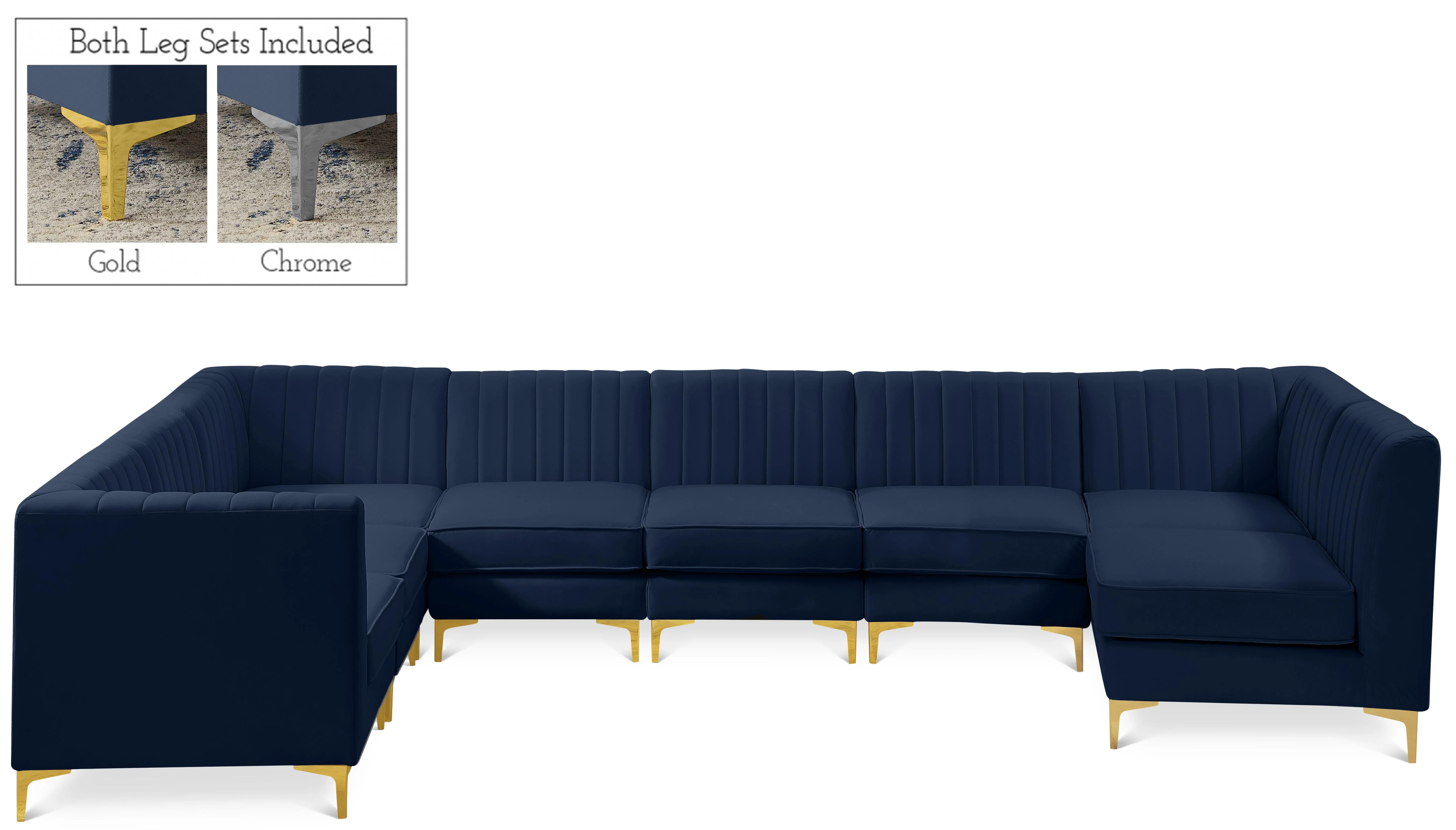 Alina Navy Velvet Modular Sectional - Image 49