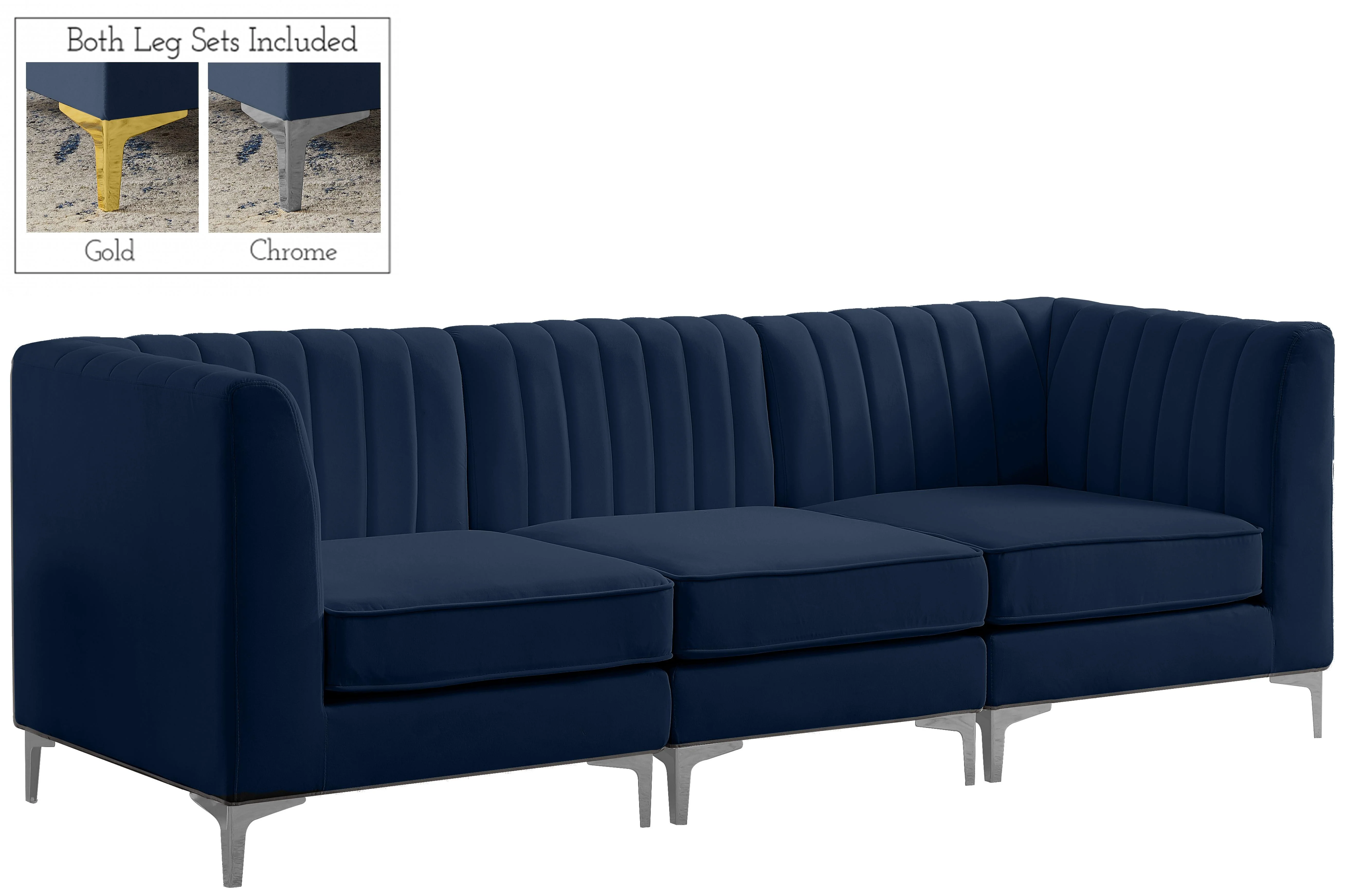 Alina Navy Velvet Modular Sofa - Image 13