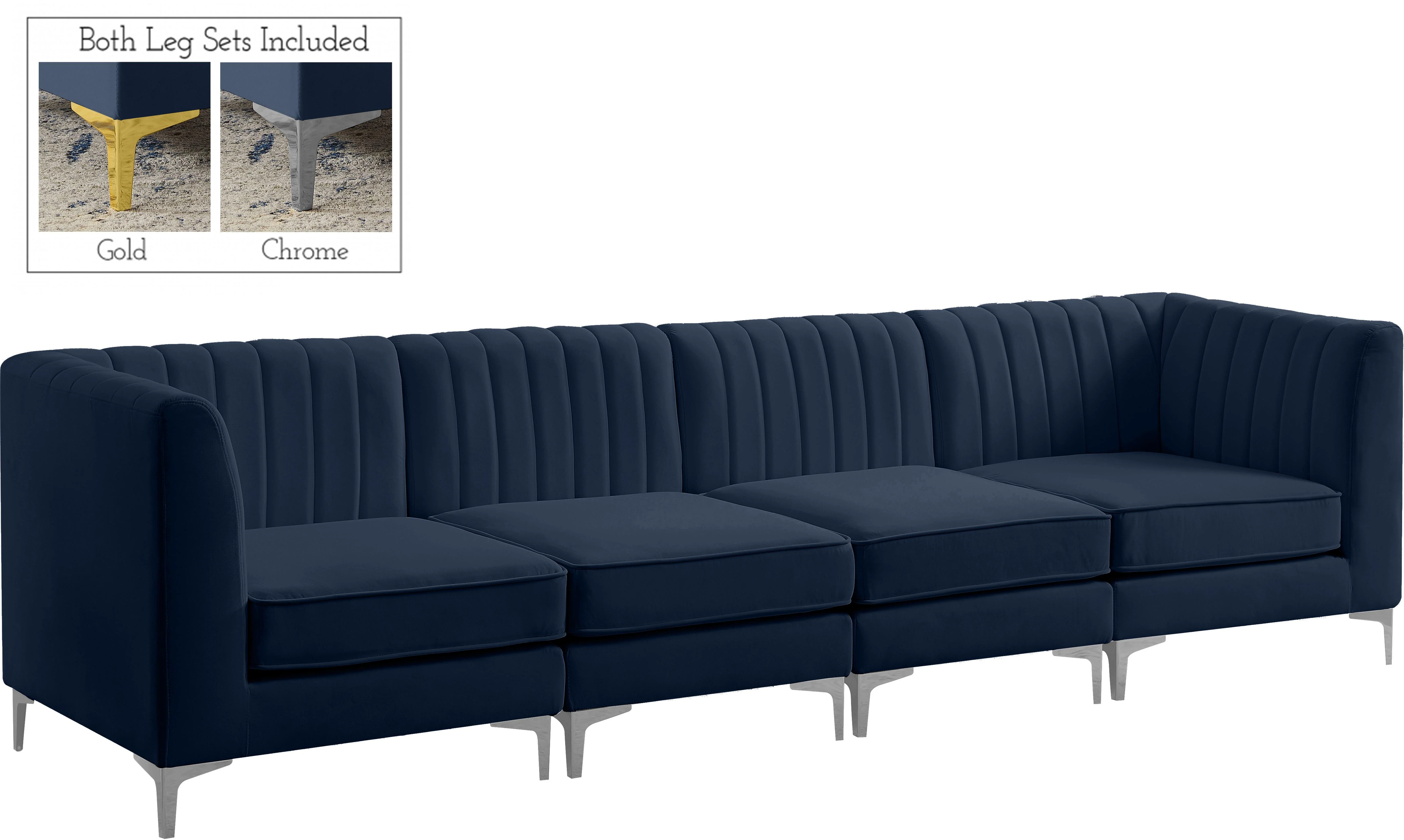 Alina Navy Velvet Modular Sofa - Image 2