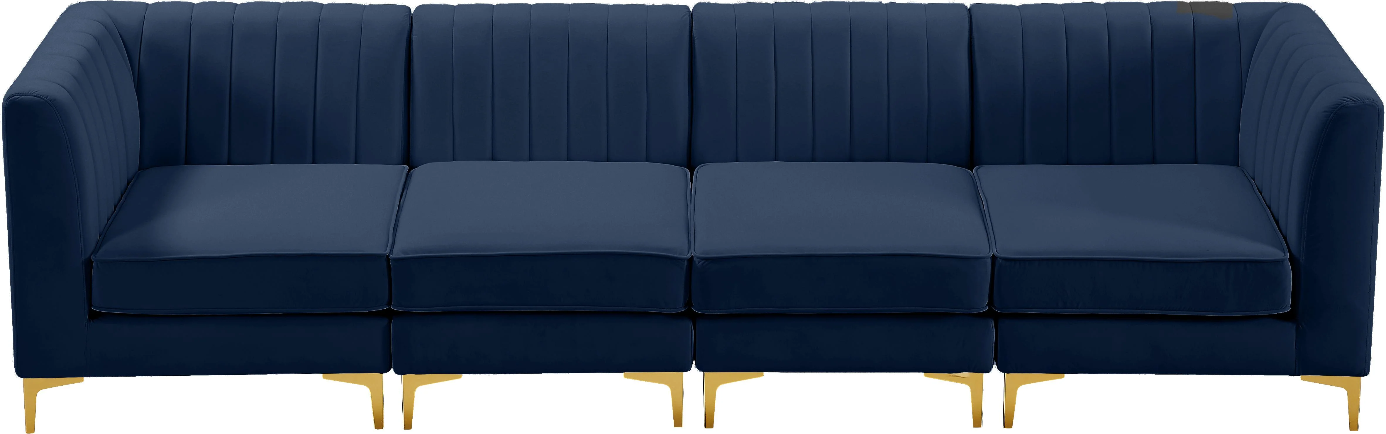Alina Navy Velvet Modular Sofa - Image 7