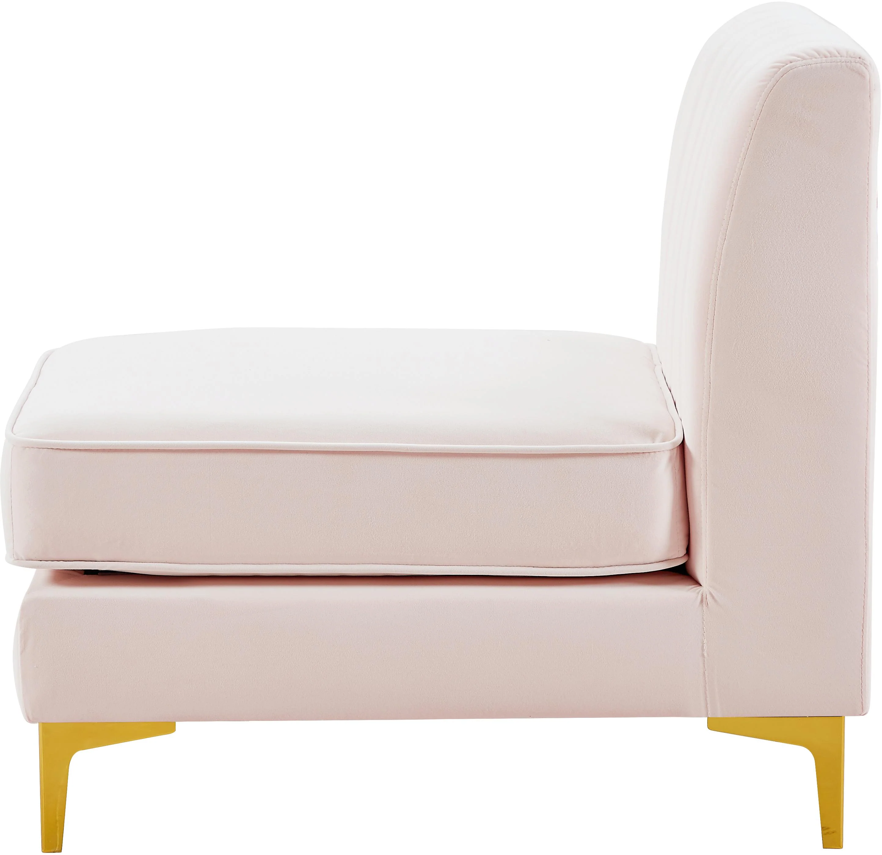 Alina Pink Velvet Armless Chair - Image 7