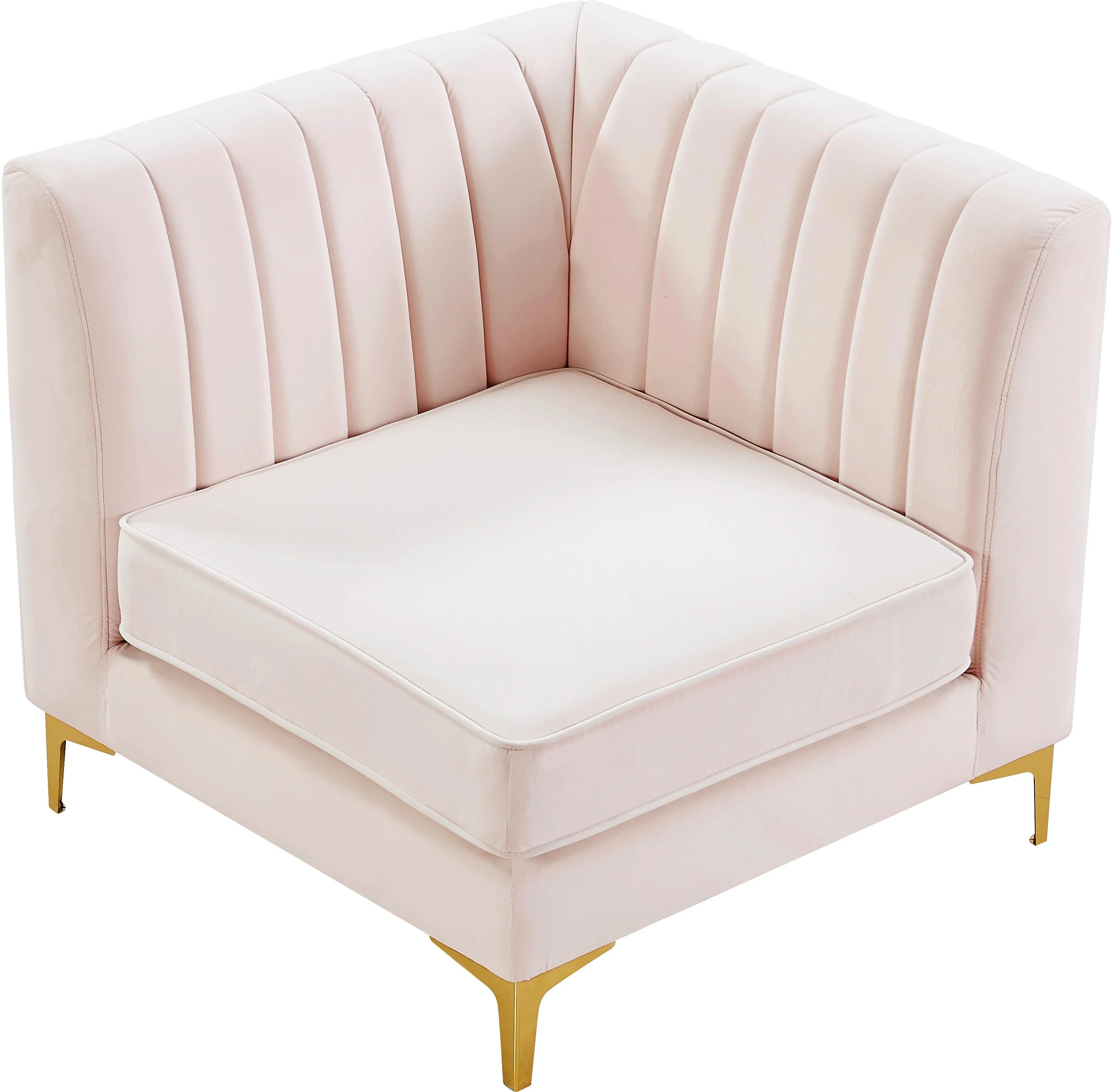 Alina Pink Velvet Corner Chair - Image 6