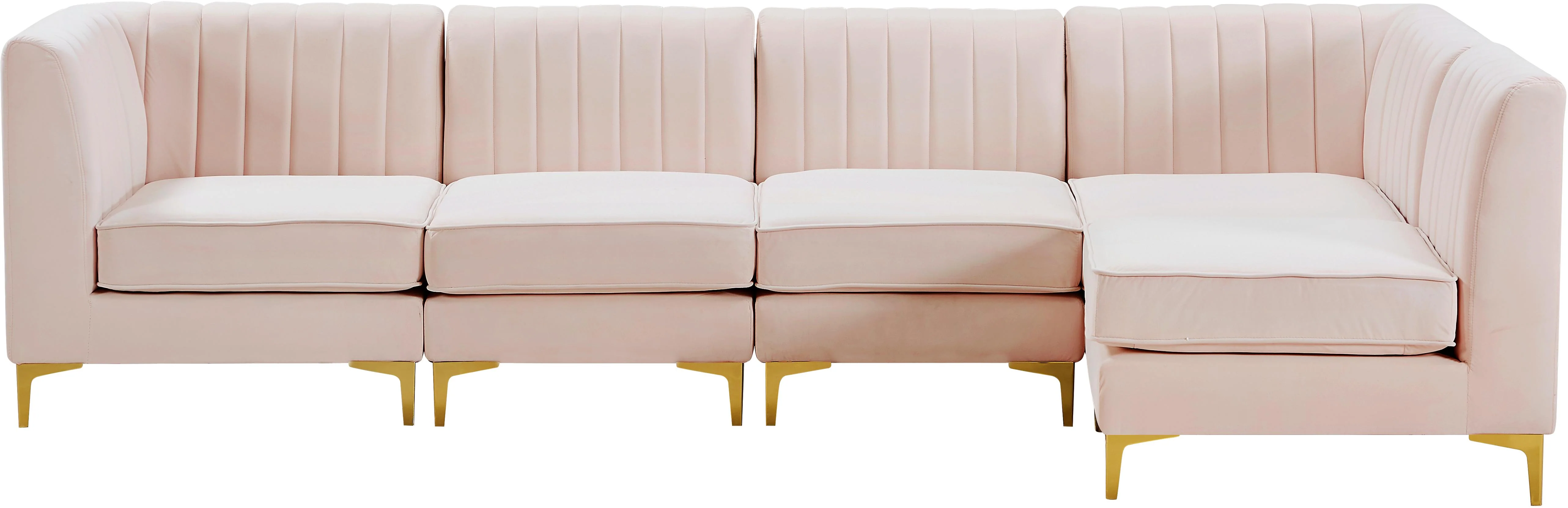 Alina Pink Velvet Modular Sectional - Image 46