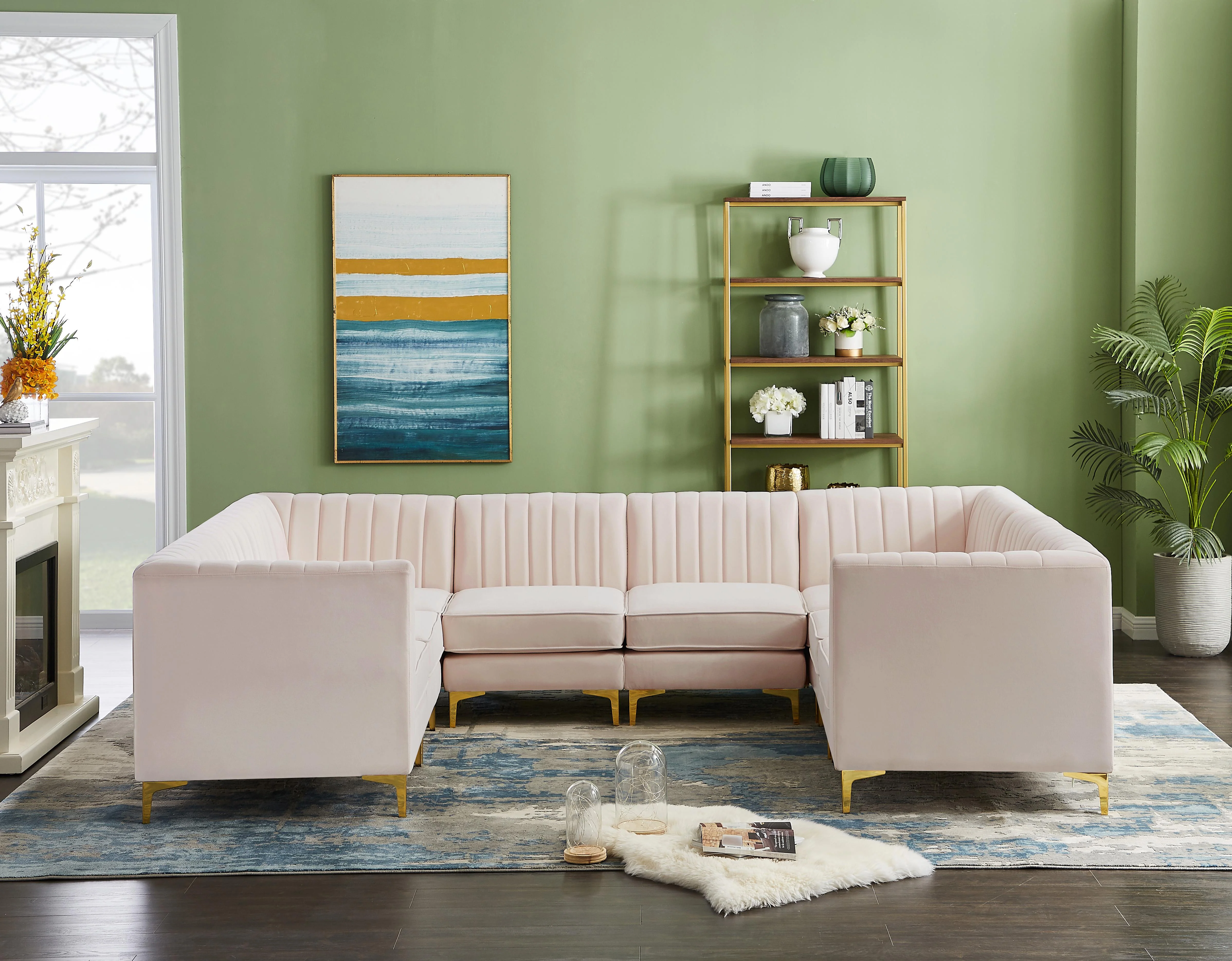 Alina Pink Velvet Modular Sectional - Image 83