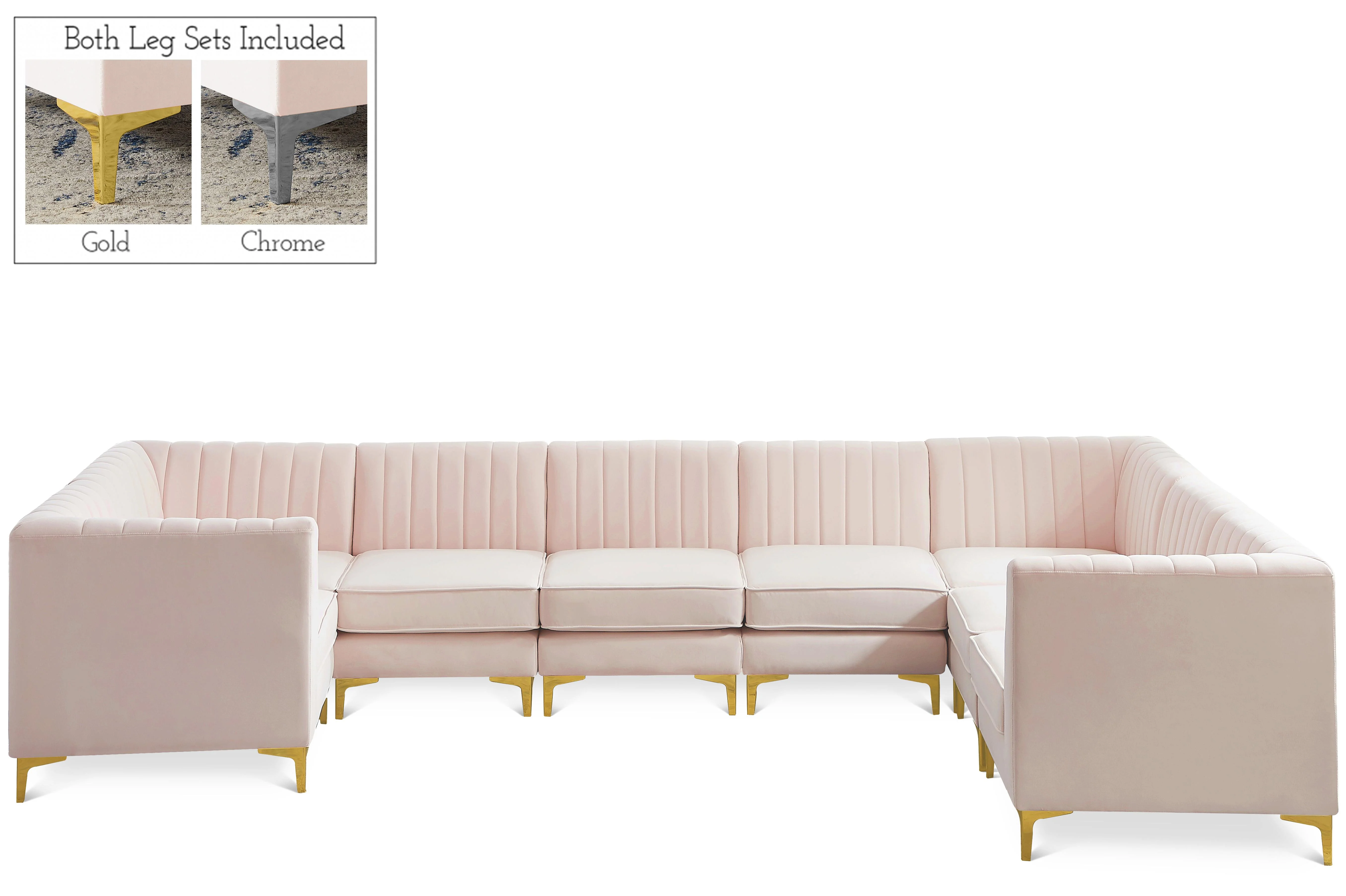Alina Pink Velvet Modular Sectional - Image 89