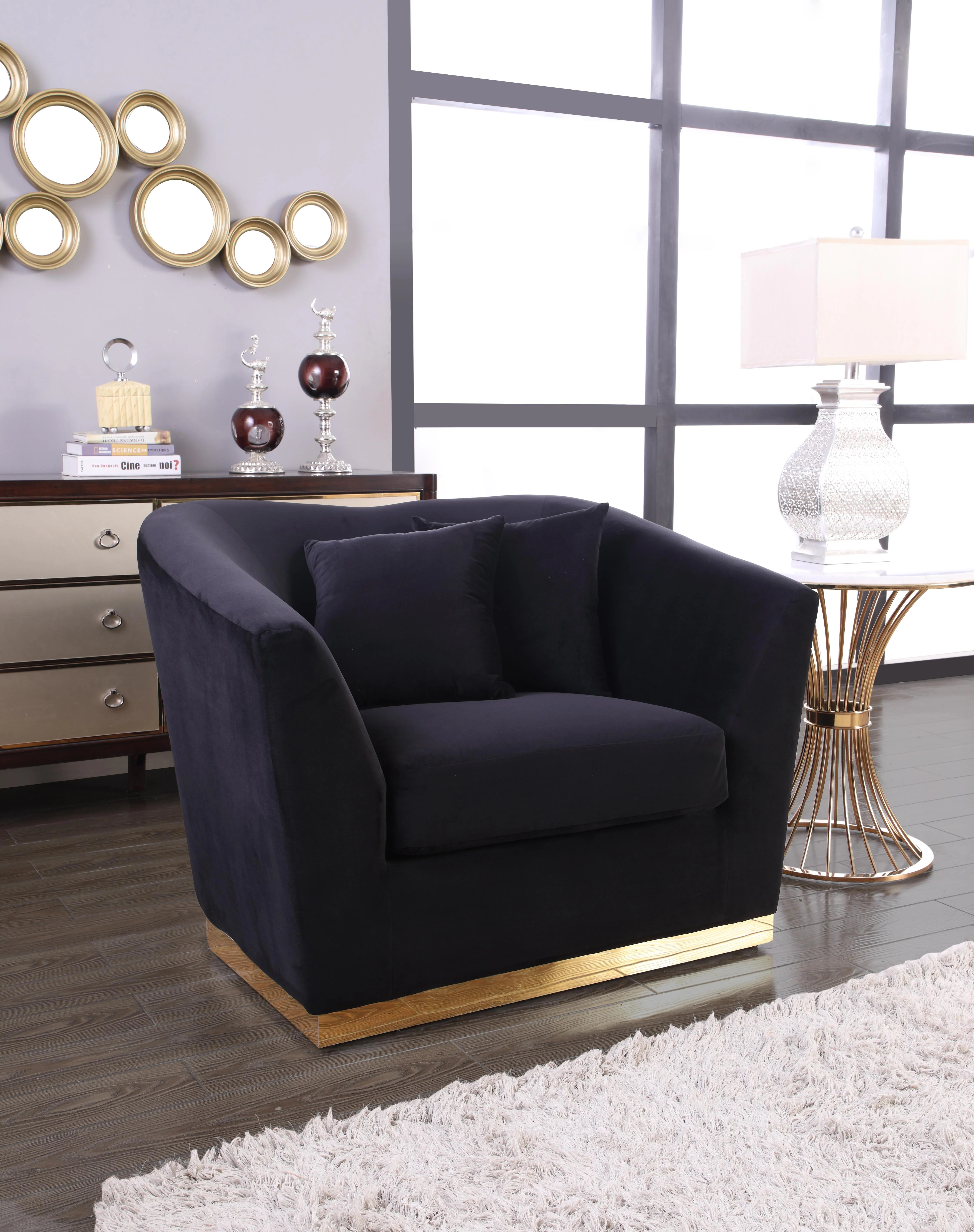 Arabella Black Velvet Chair - Image 2