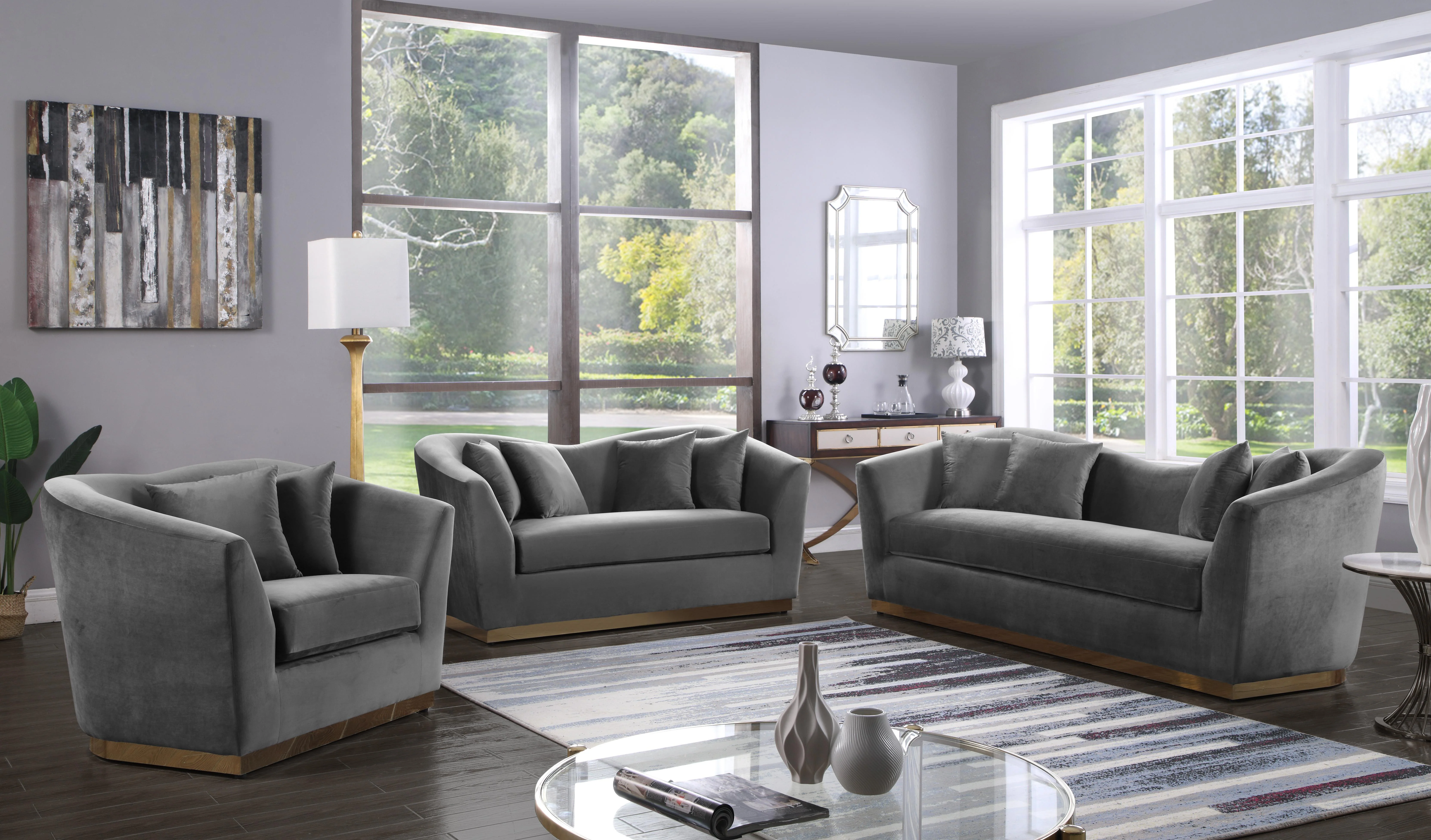Arabella Grey Velvet Chair - Image 4