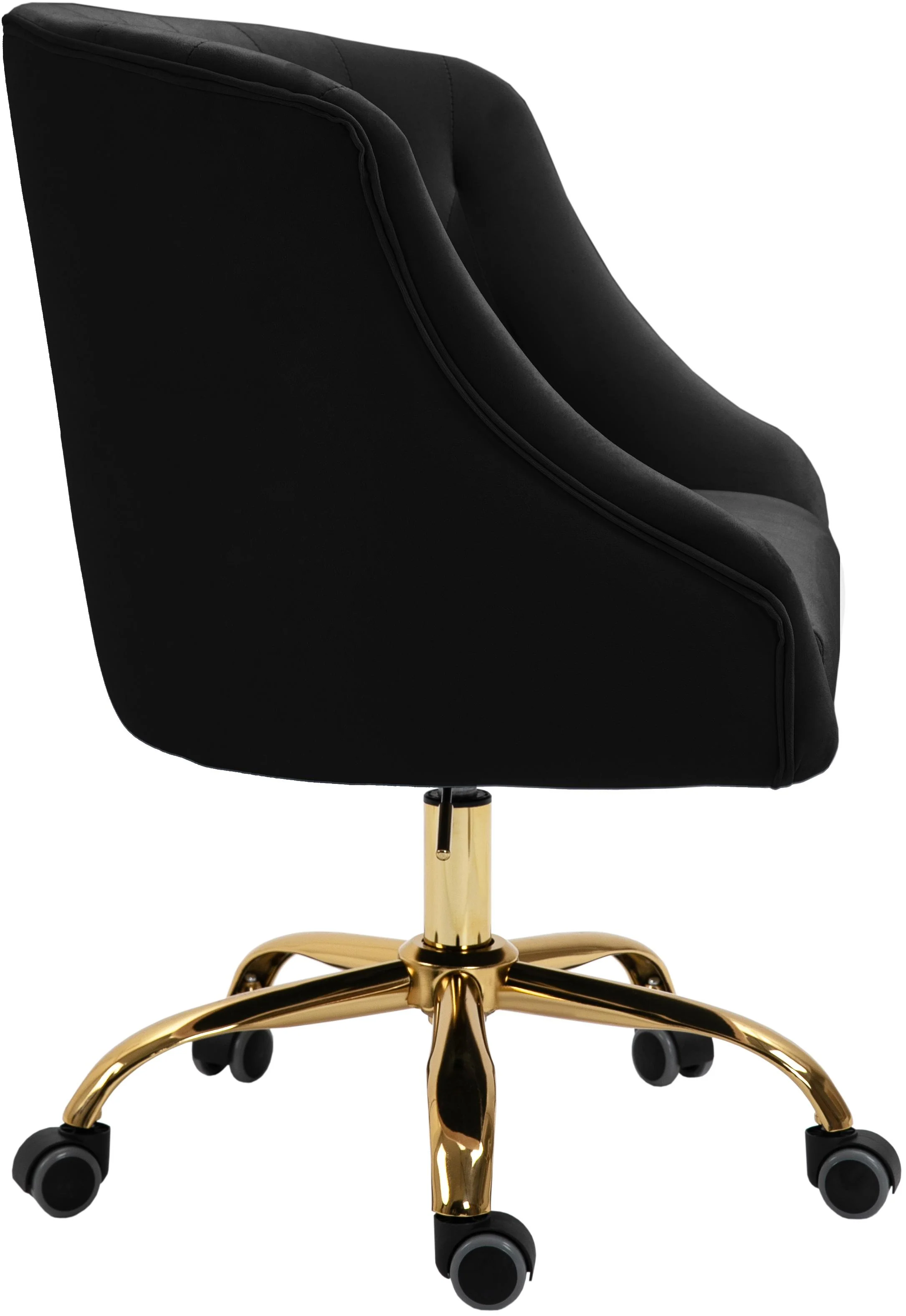 Arden Black Velvet Office Chair - Image 5