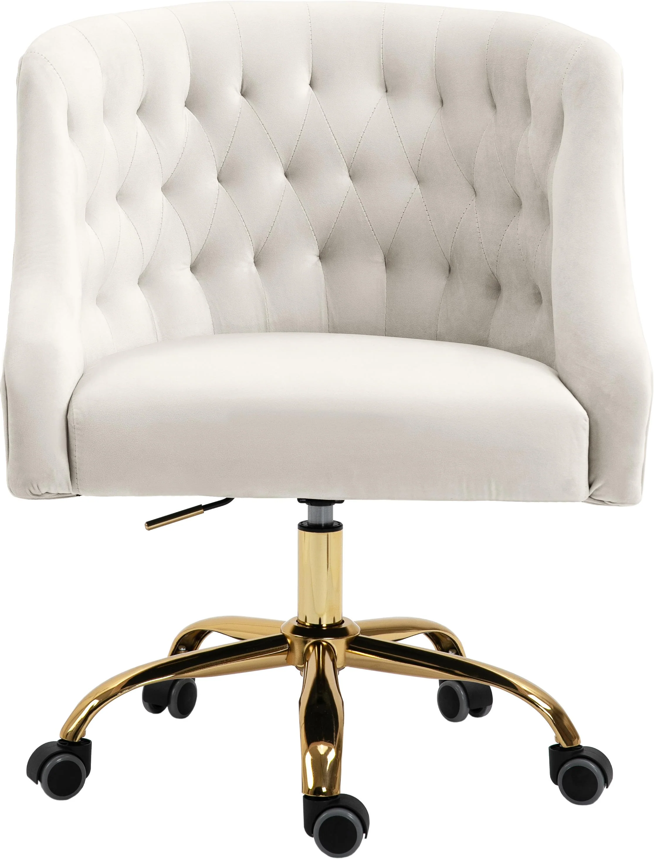 Arden Cream Velvet Office Chair - Image 4