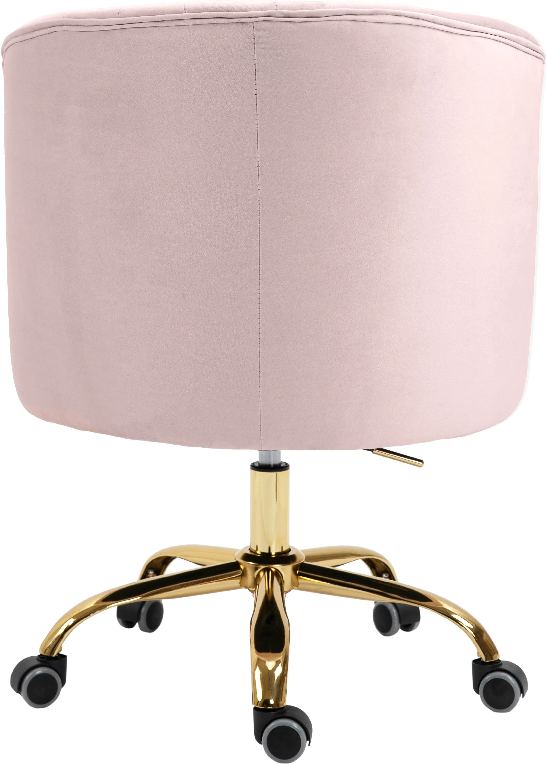 Arden Pink Velvet Office Chair - Image 3