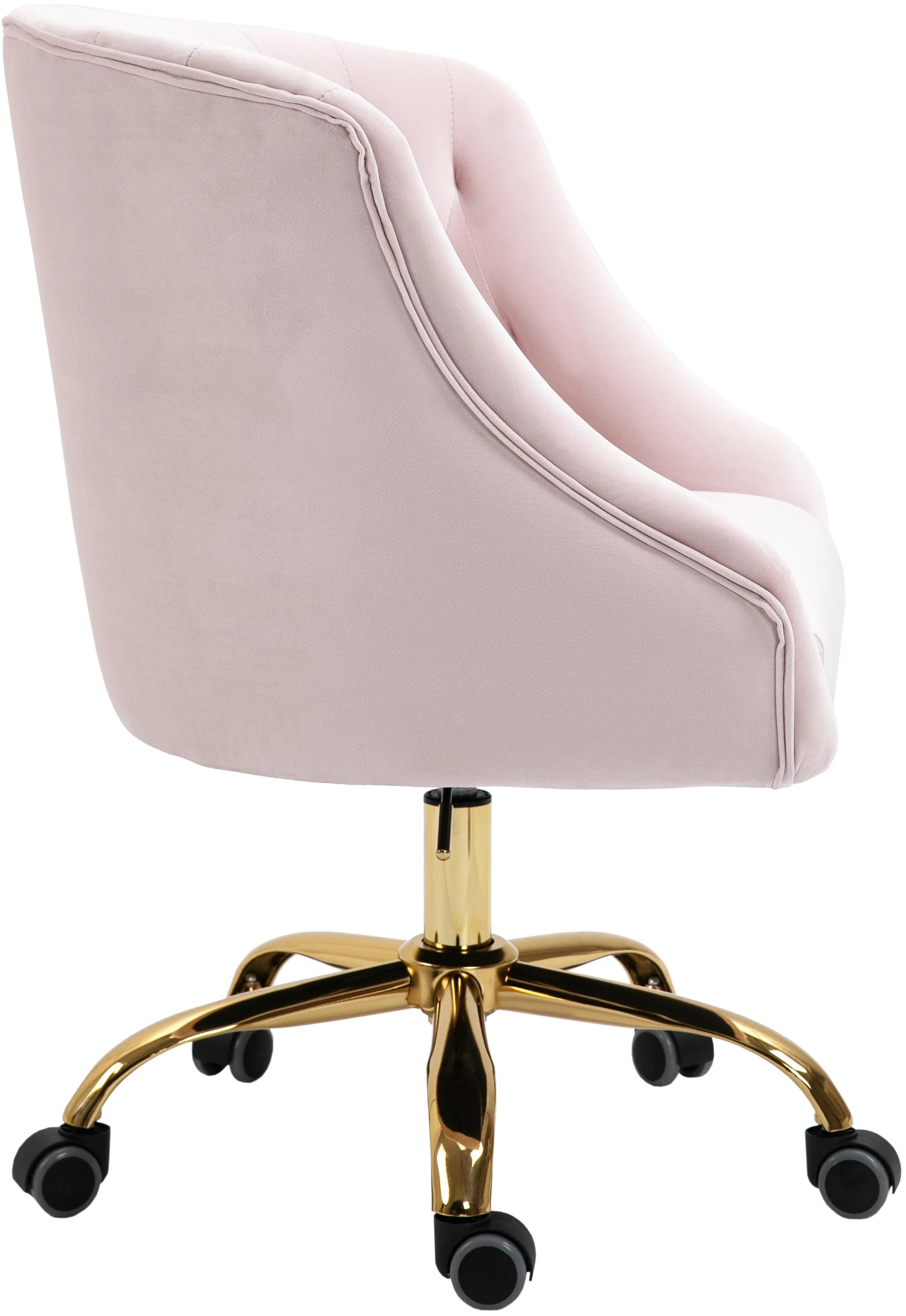 Arden Pink Velvet Office Chair - Image 5