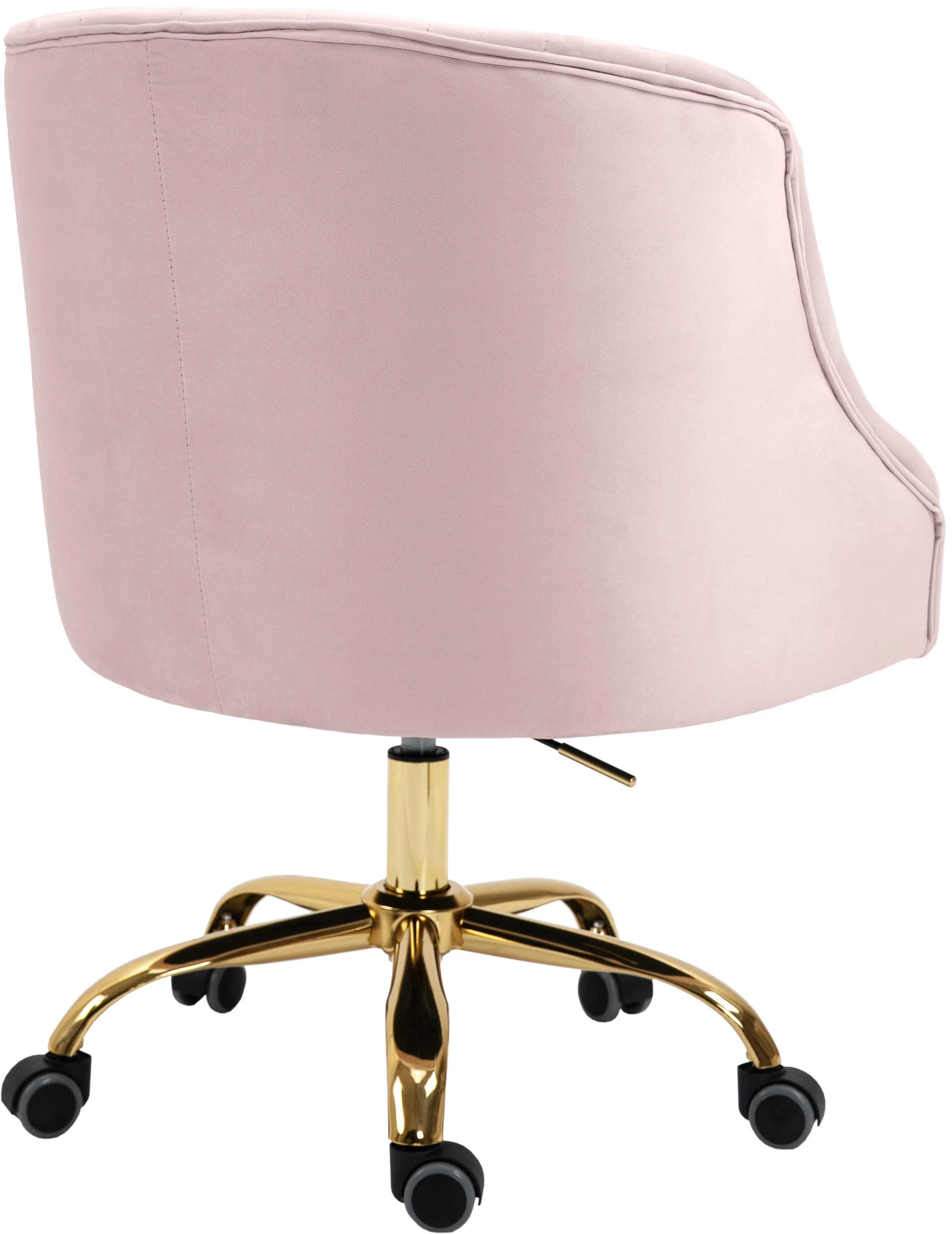 Arden Pink Velvet Office Chair - Image 6