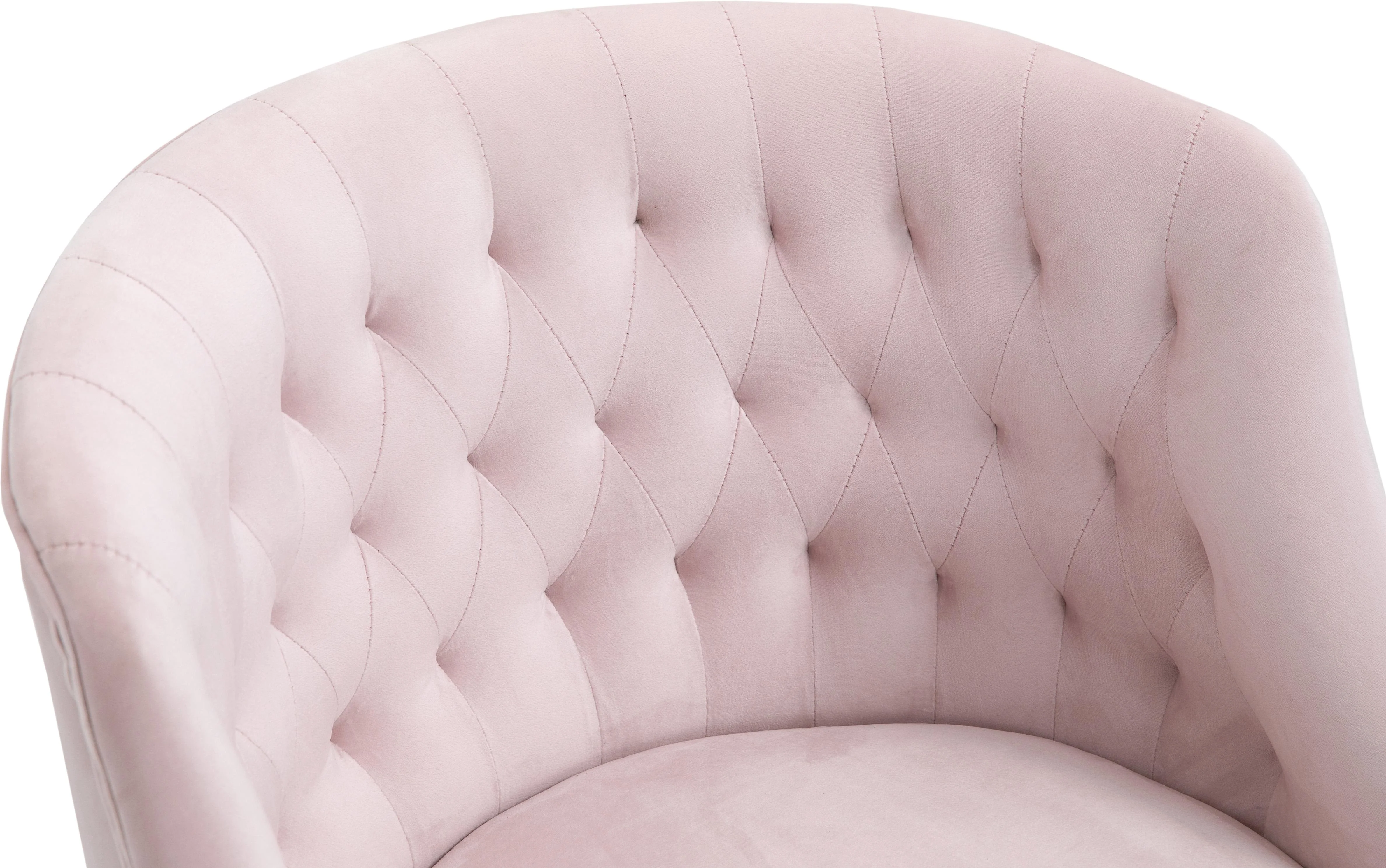 Arden Pink Velvet Office Chair - Image 7