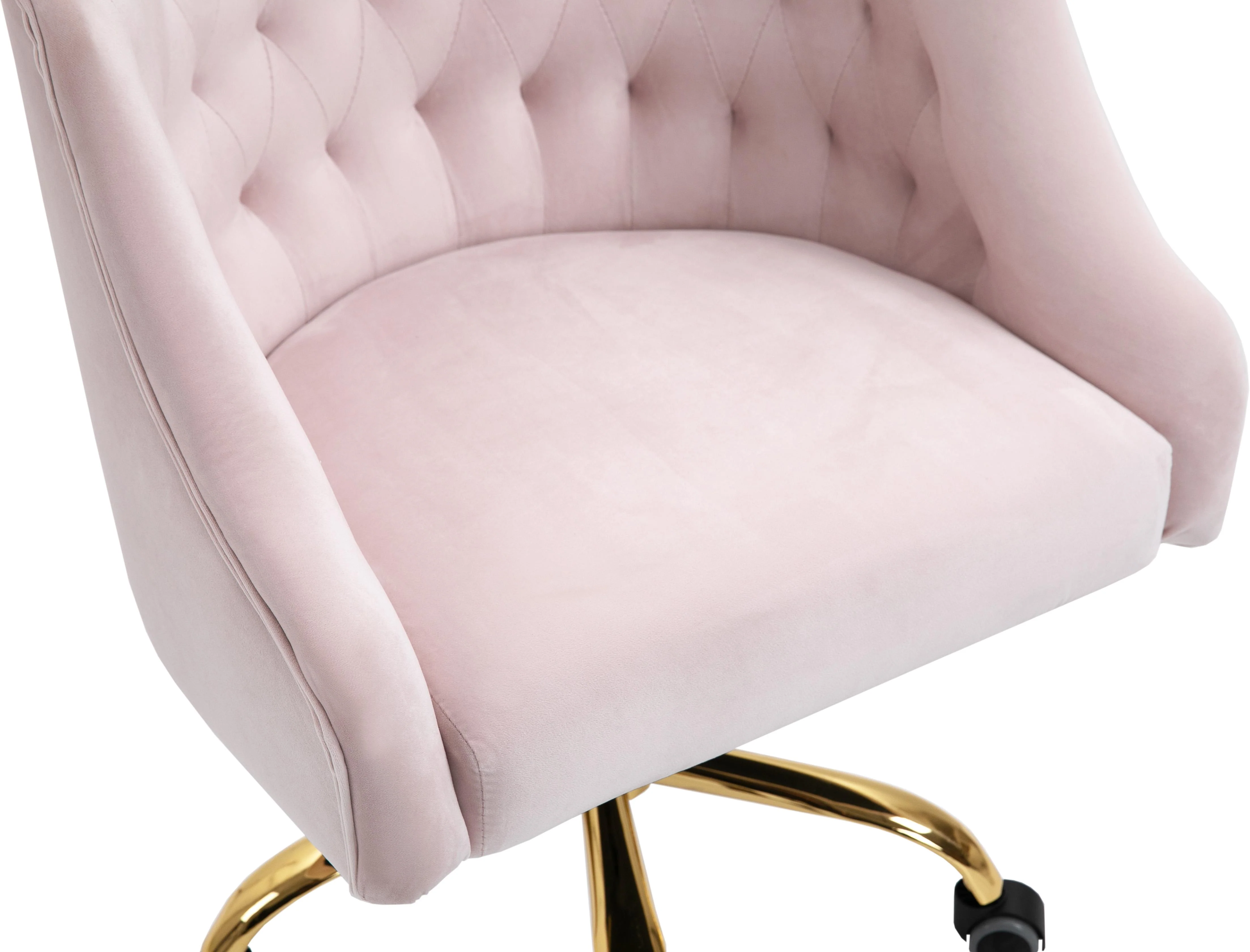 Arden Pink Velvet Office Chair - Image 8
