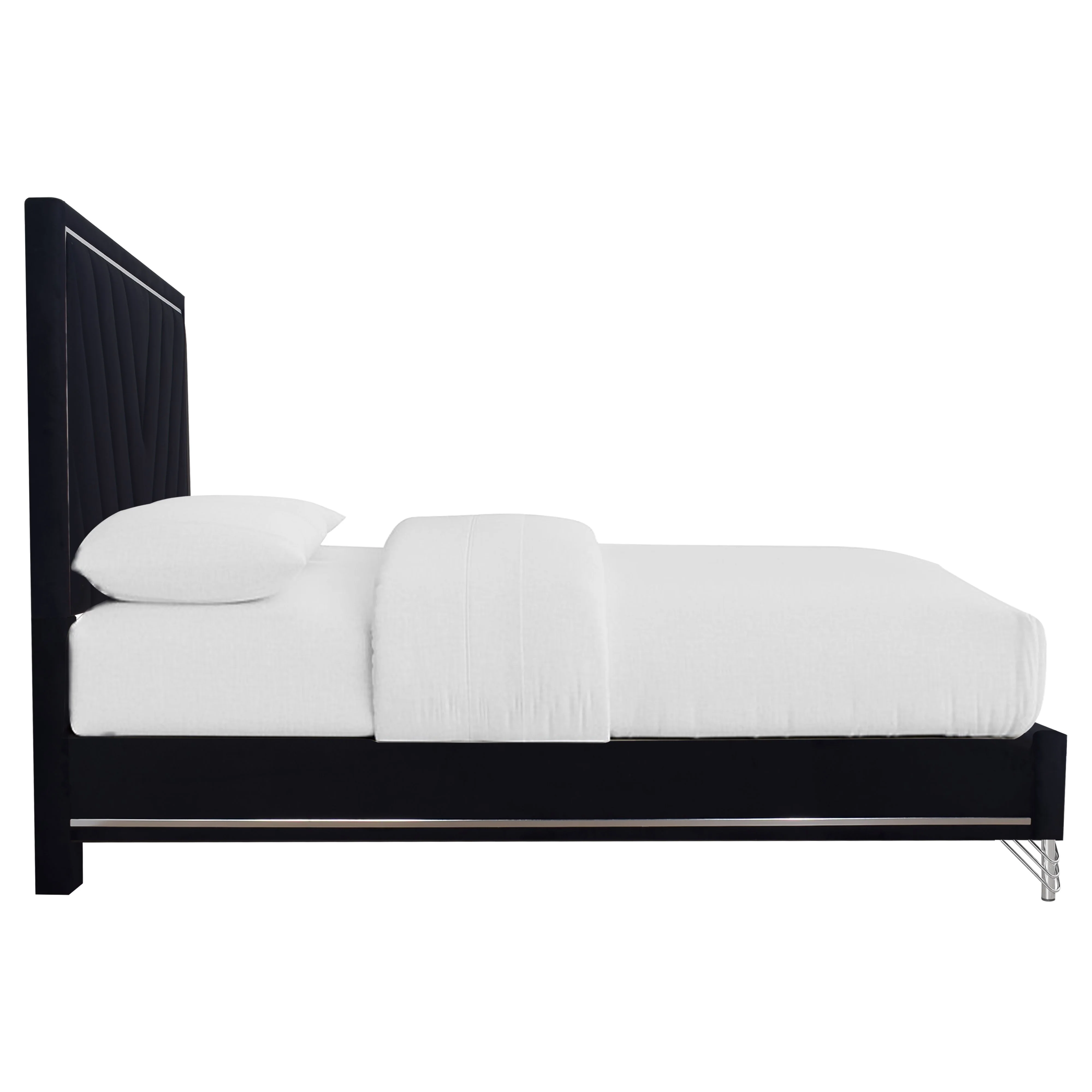 Ava 5/0 Q Headboard, Footboard & Slat Kit-Ebony - Image 3