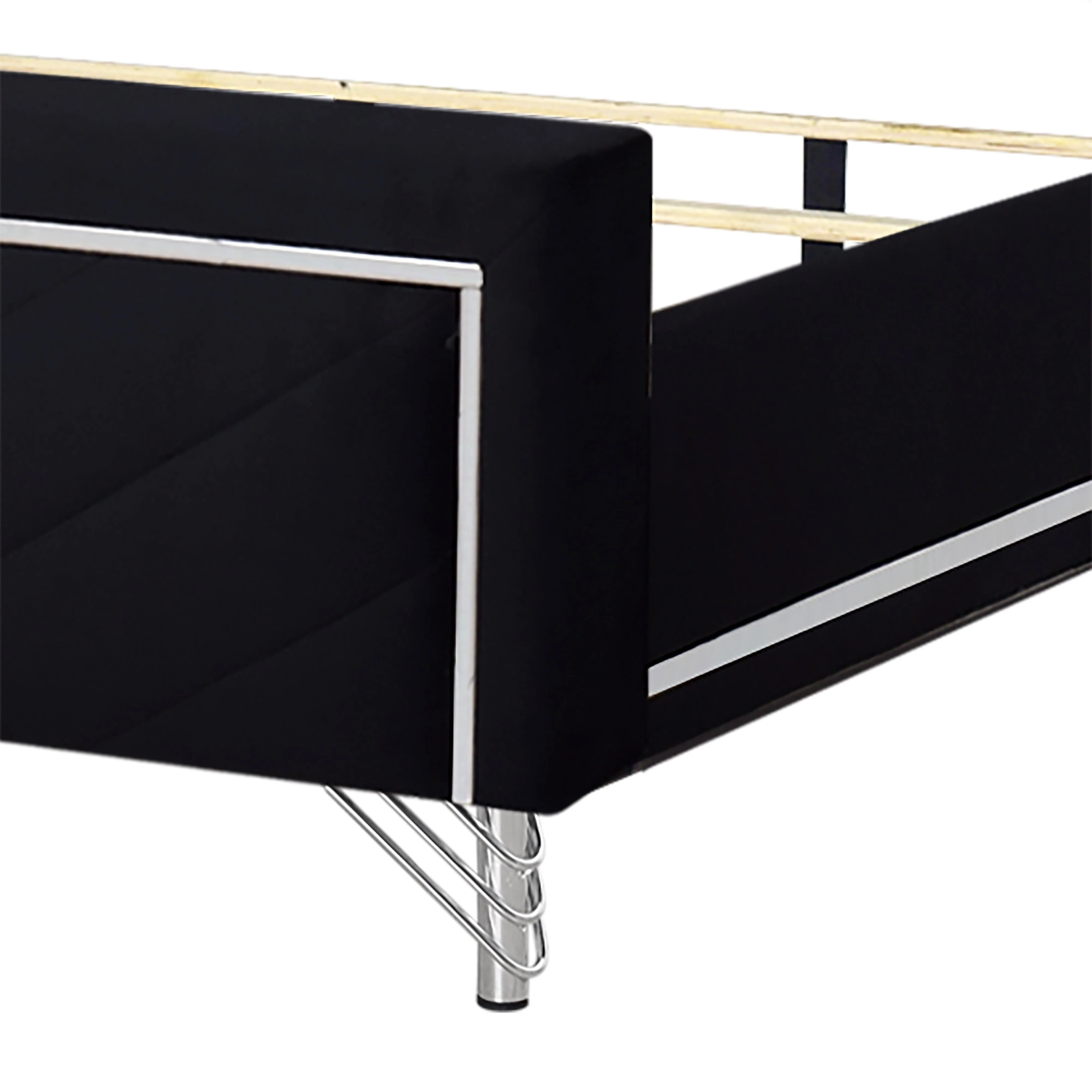 Ava 5/0 Q Headboard, Footboard & Slat Kit-Ebony - Image 6