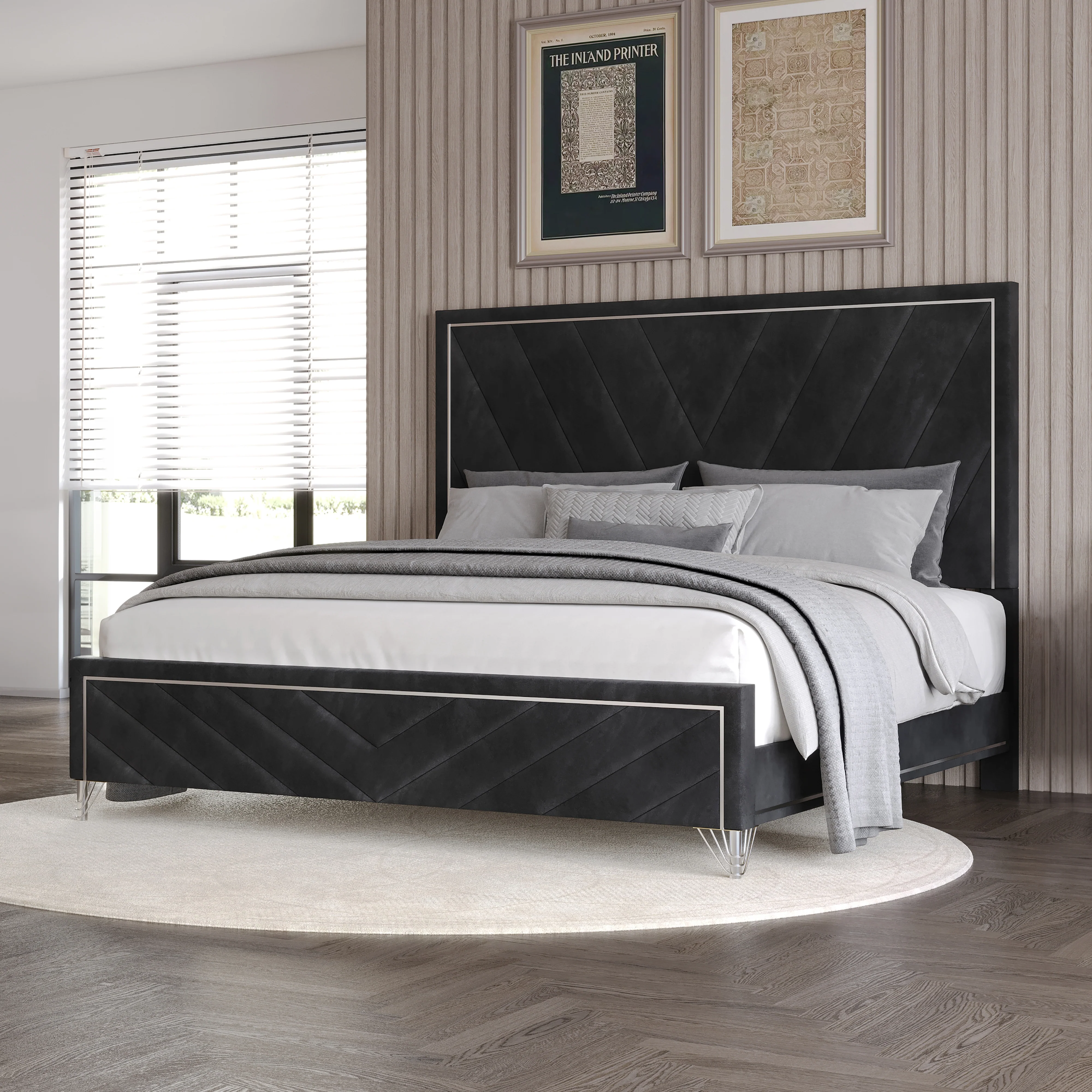 Ava 6/6 Ek Headboard, Footboard & Slat Kit-Ebony - Image 7