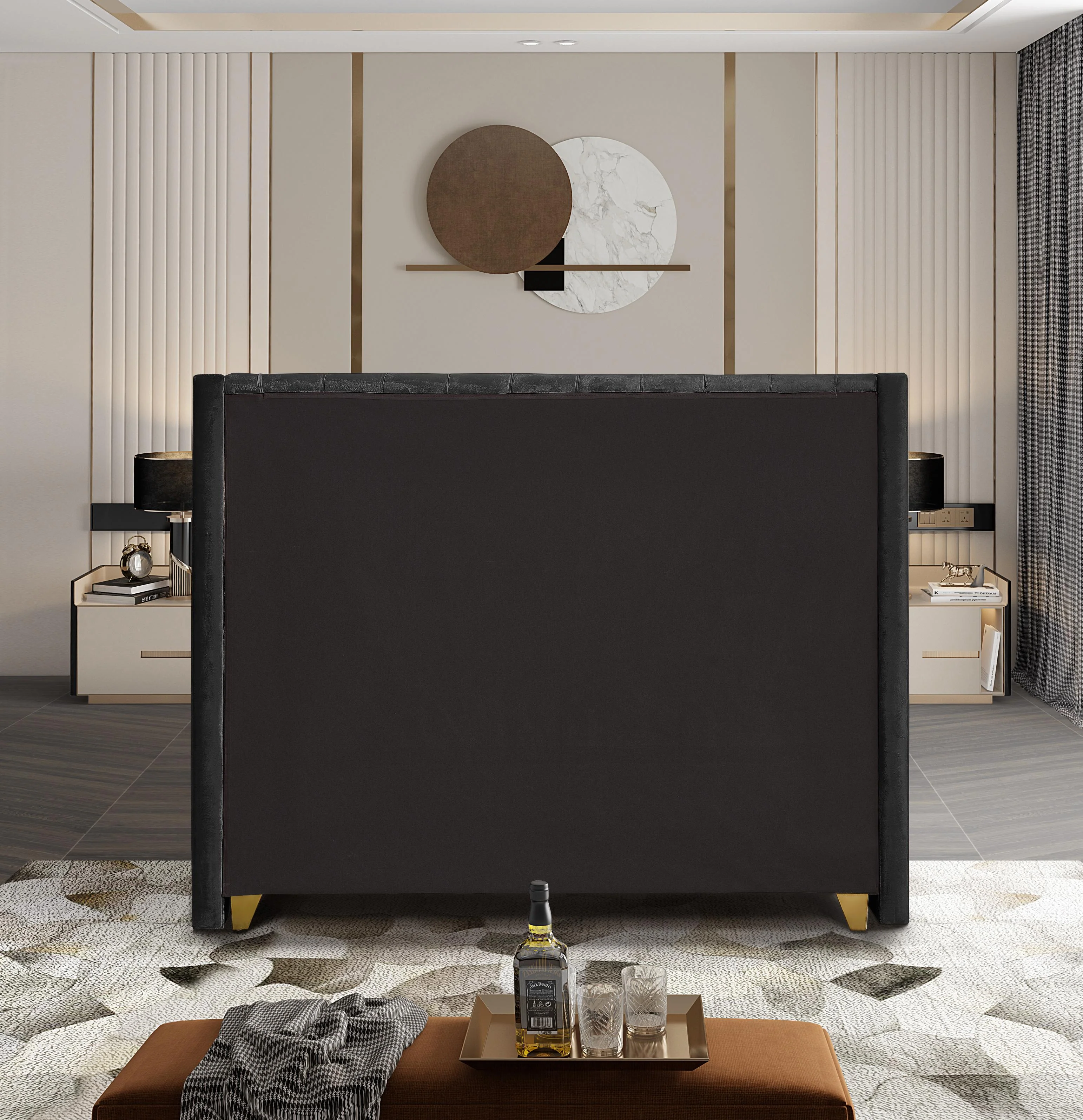 Barolo Black Velvet Full Bed - Image 6