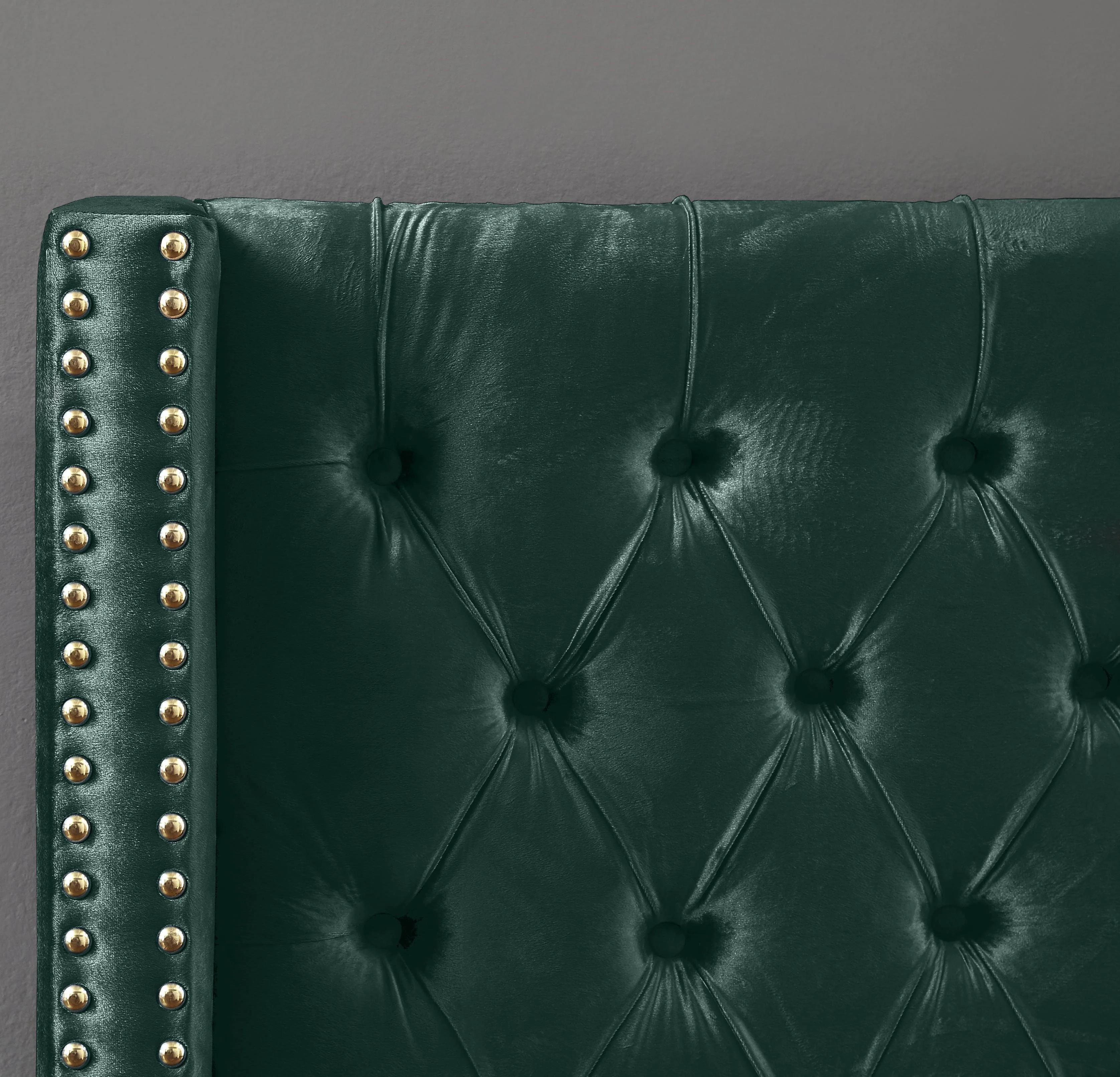 Barolo Green Velvet Twin Bed - Image 3