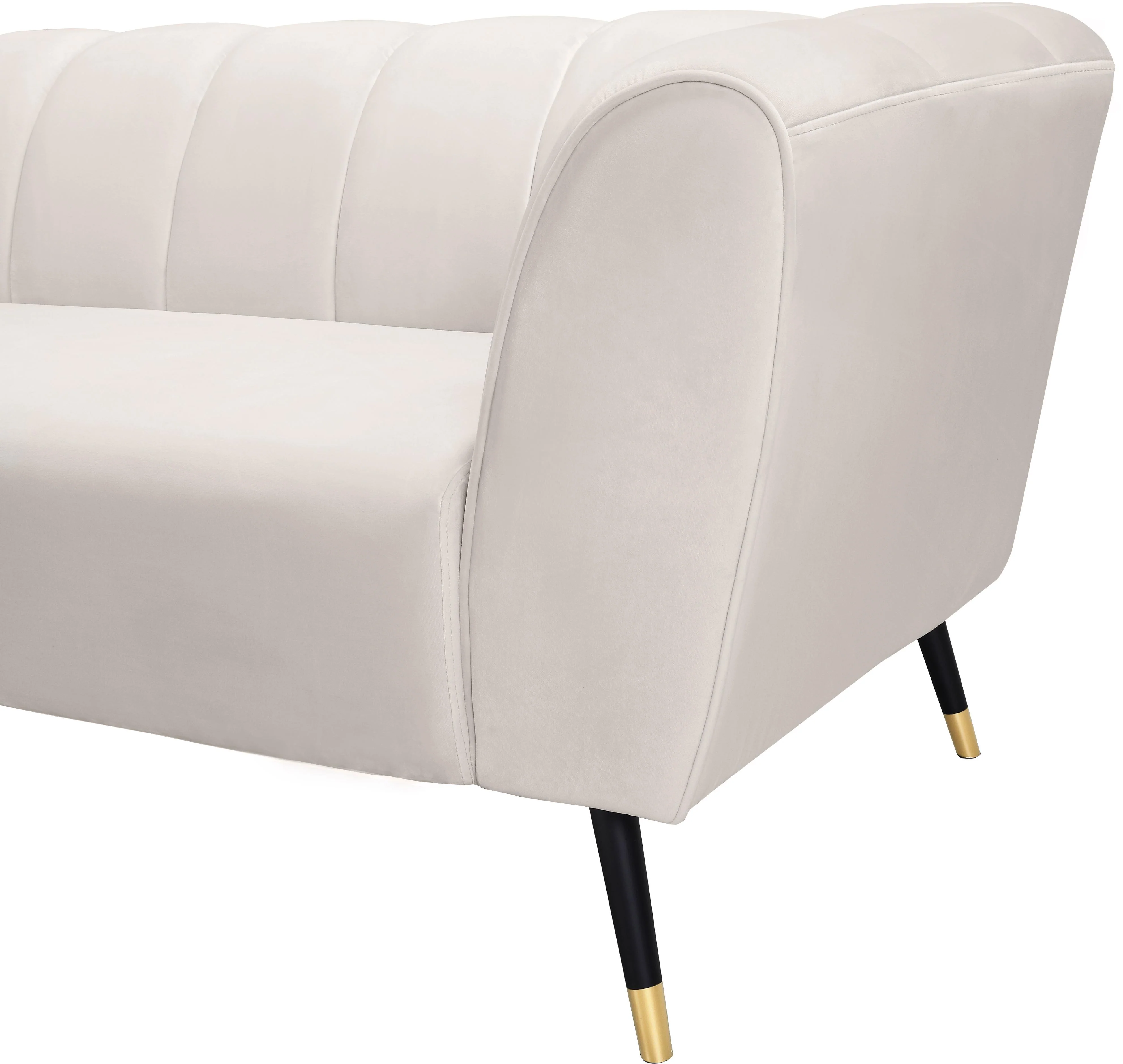 Beaumont Cream Velvet Sofa - Image 7