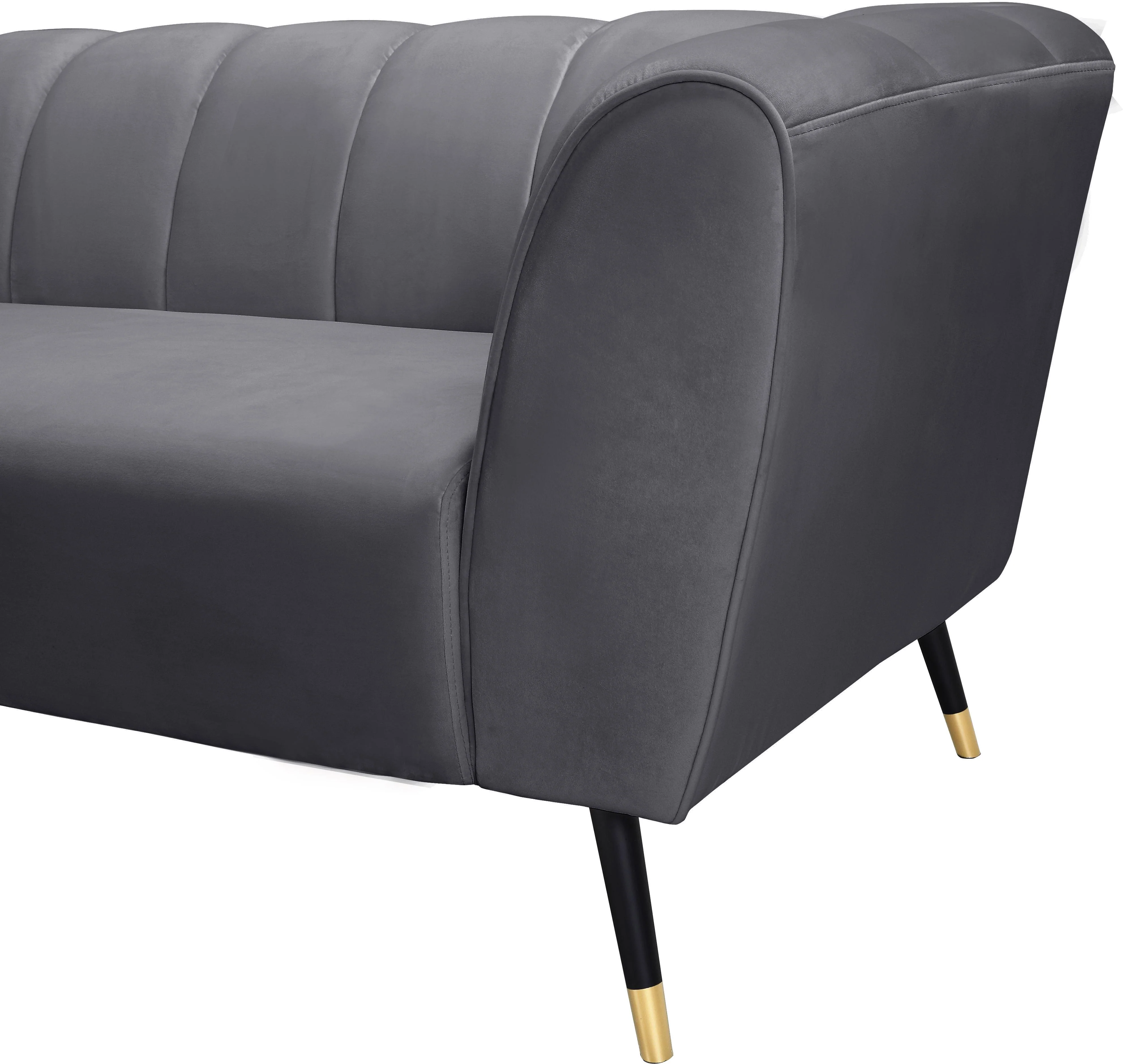 Beaumont Grey Velvet Sofa - Image 7