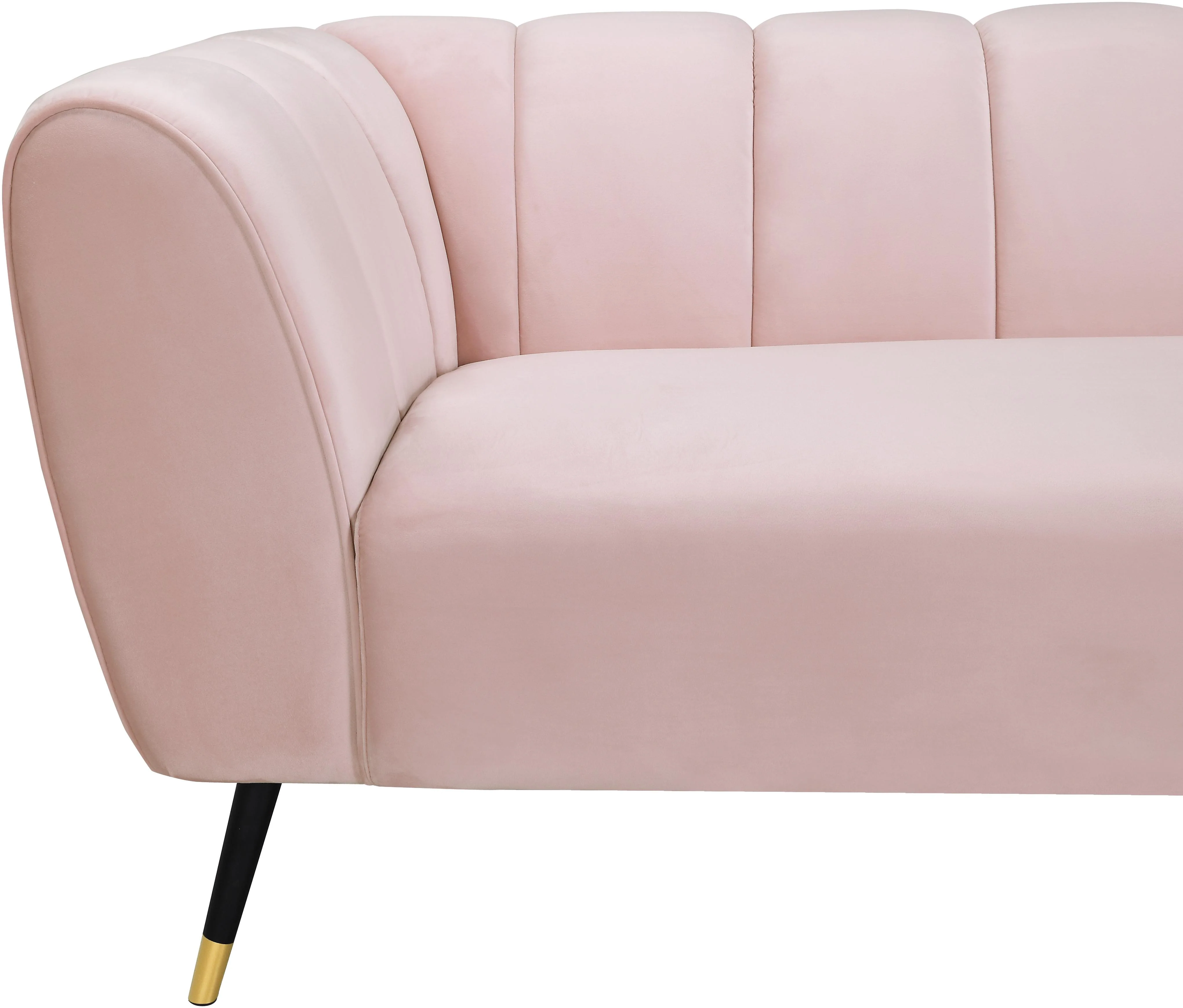 Beaumont Pink Velvet Loveseat - Image 5