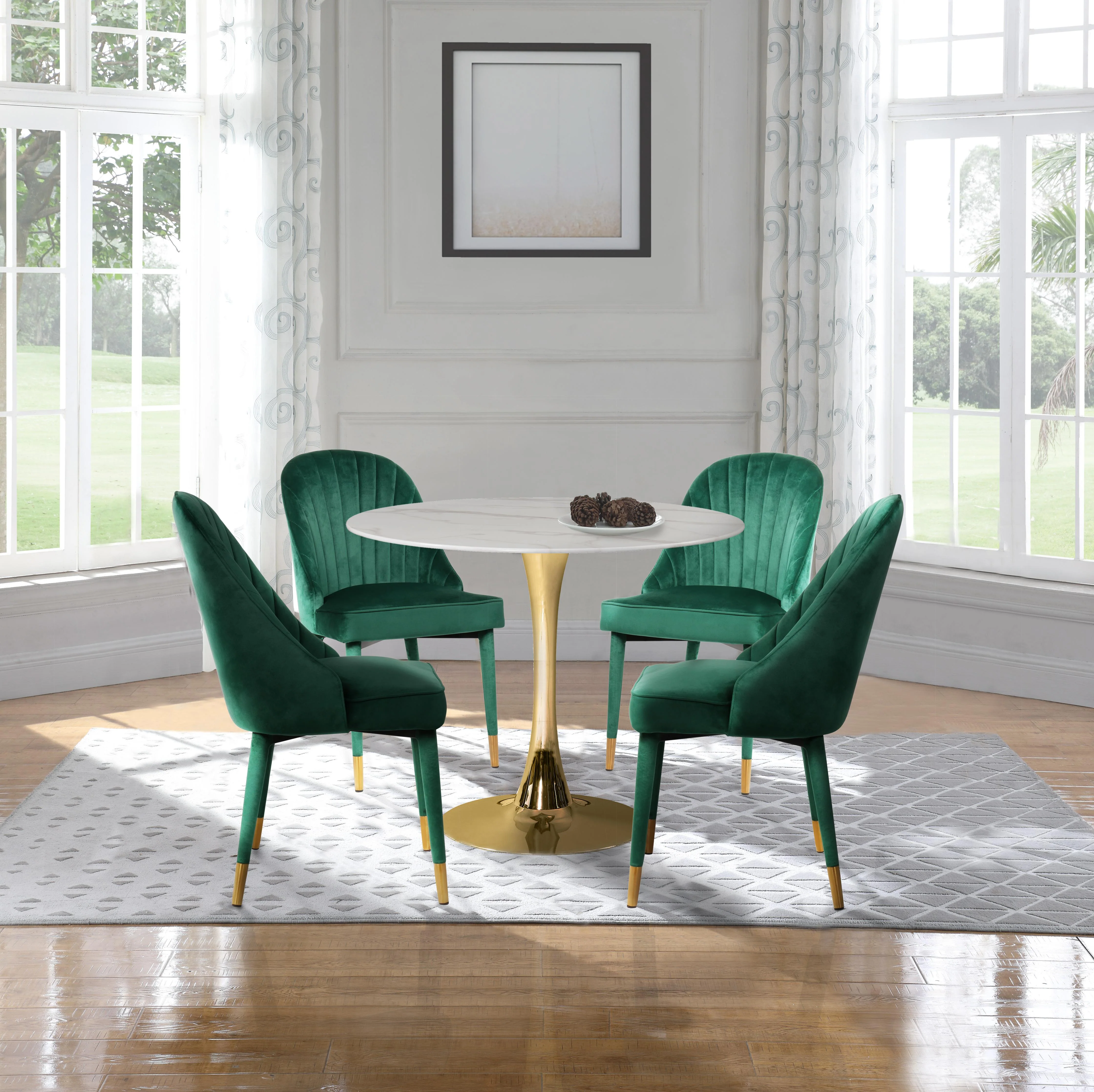 Belle Green Velvet Dining Chair - Image 6